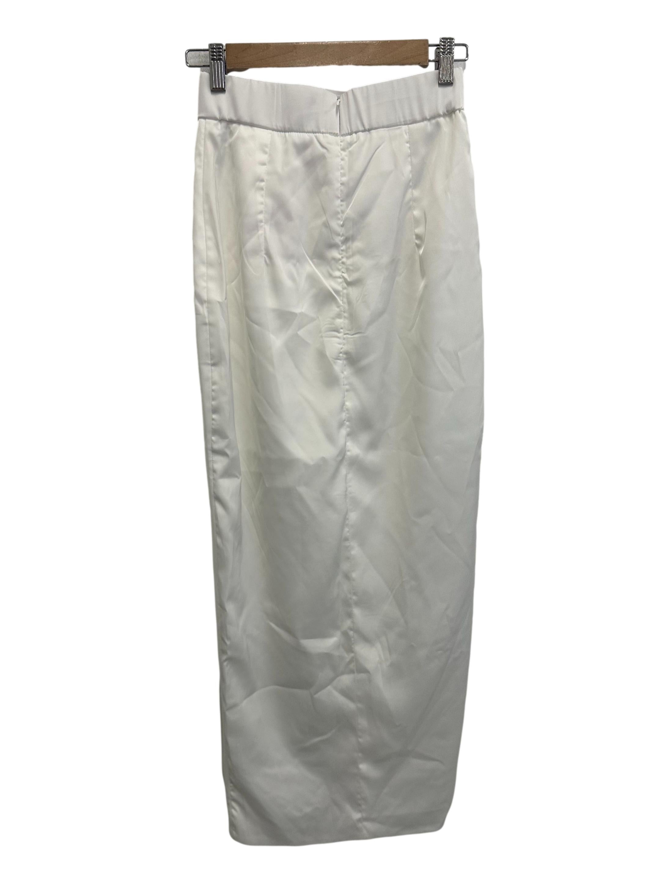 White Satin Ruch Skirt