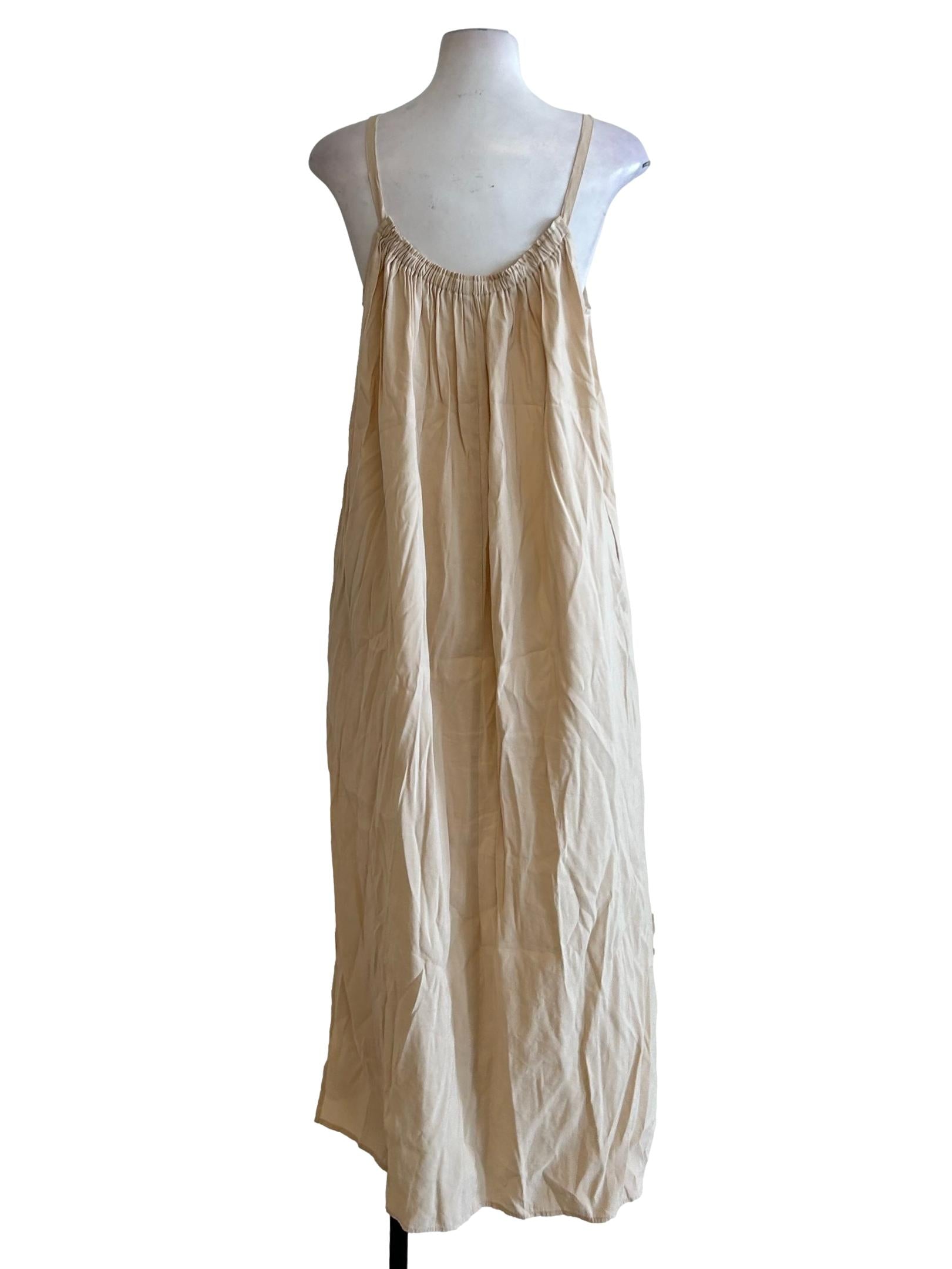 Light Beige Slip Midi Dress OSN