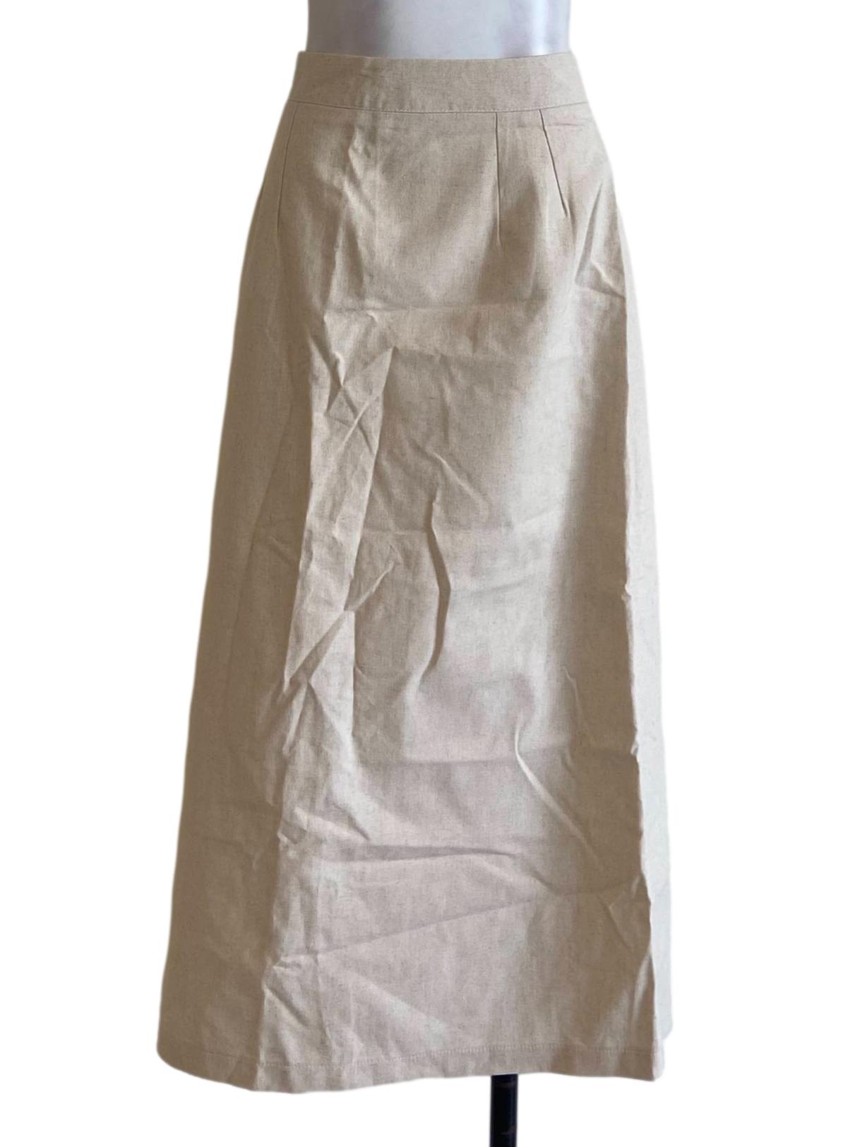 Alabaster Beige Slit Sheath Skirt