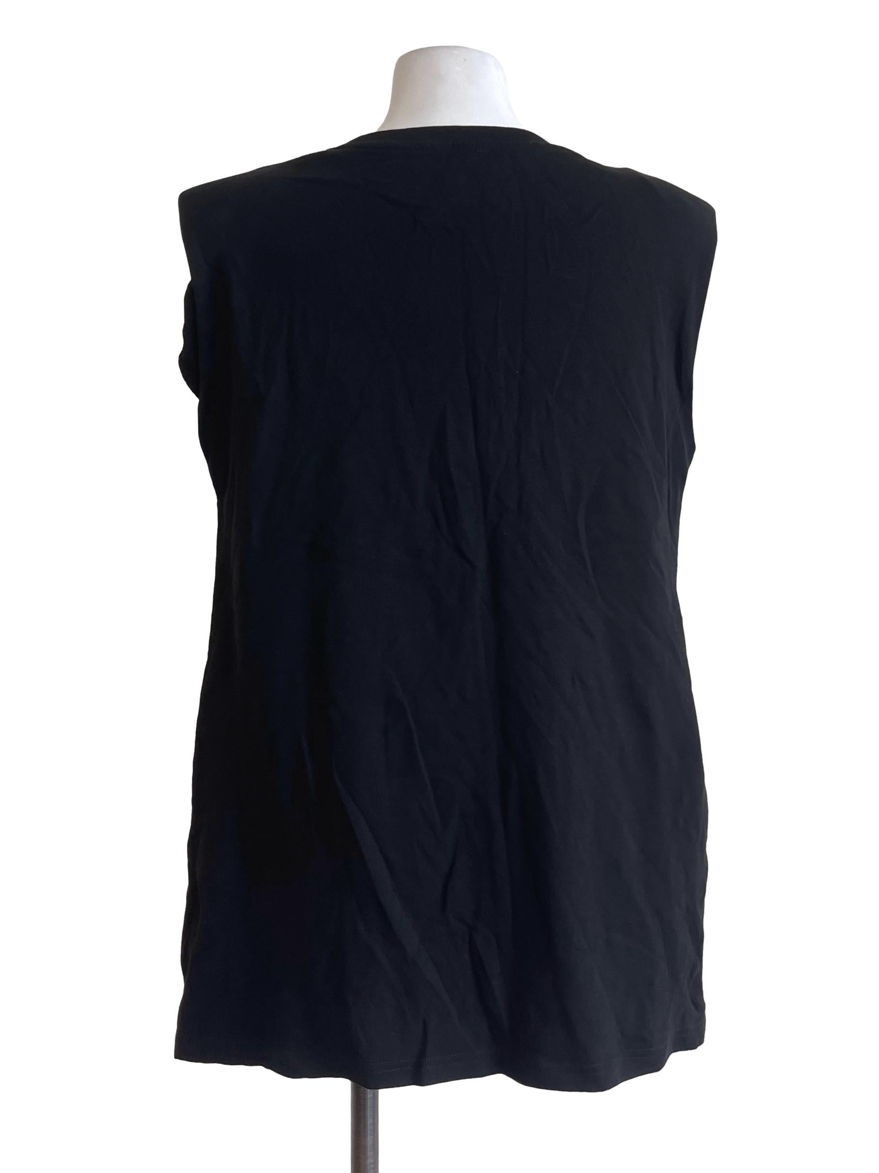 Black Classic Padded Shoulder Top