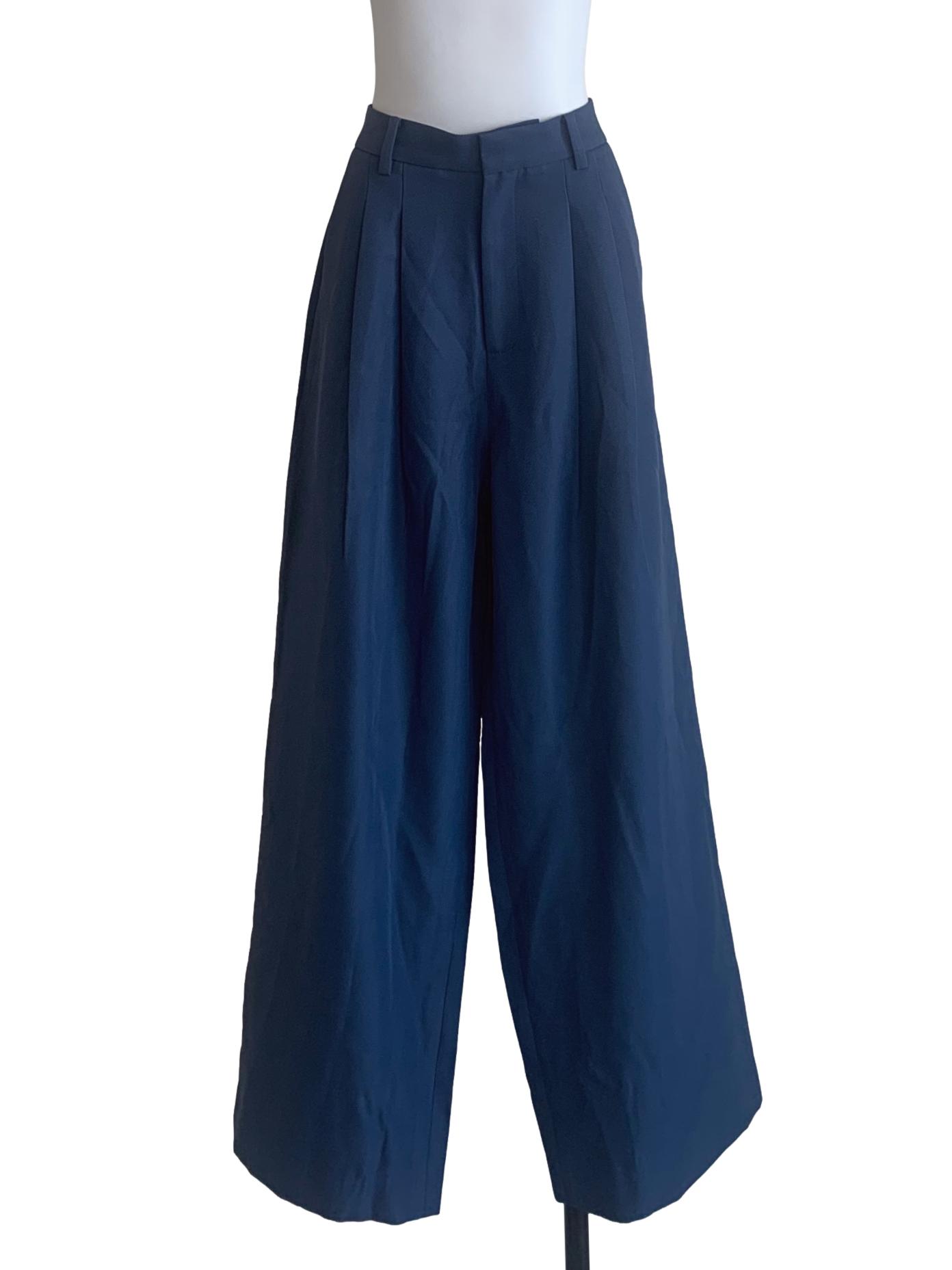 Navy Blue Wide Leg Pant