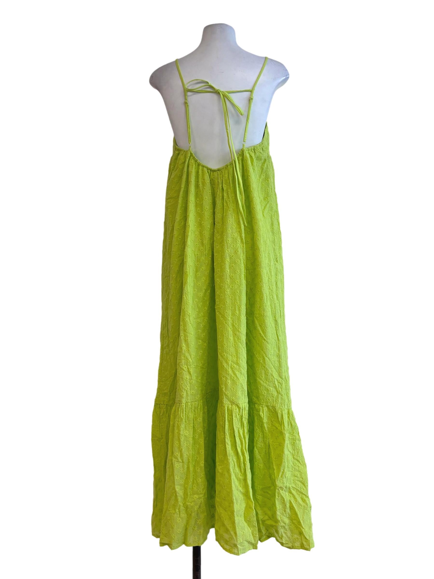 Chartreuse Green Cotton Camisole Dress LB