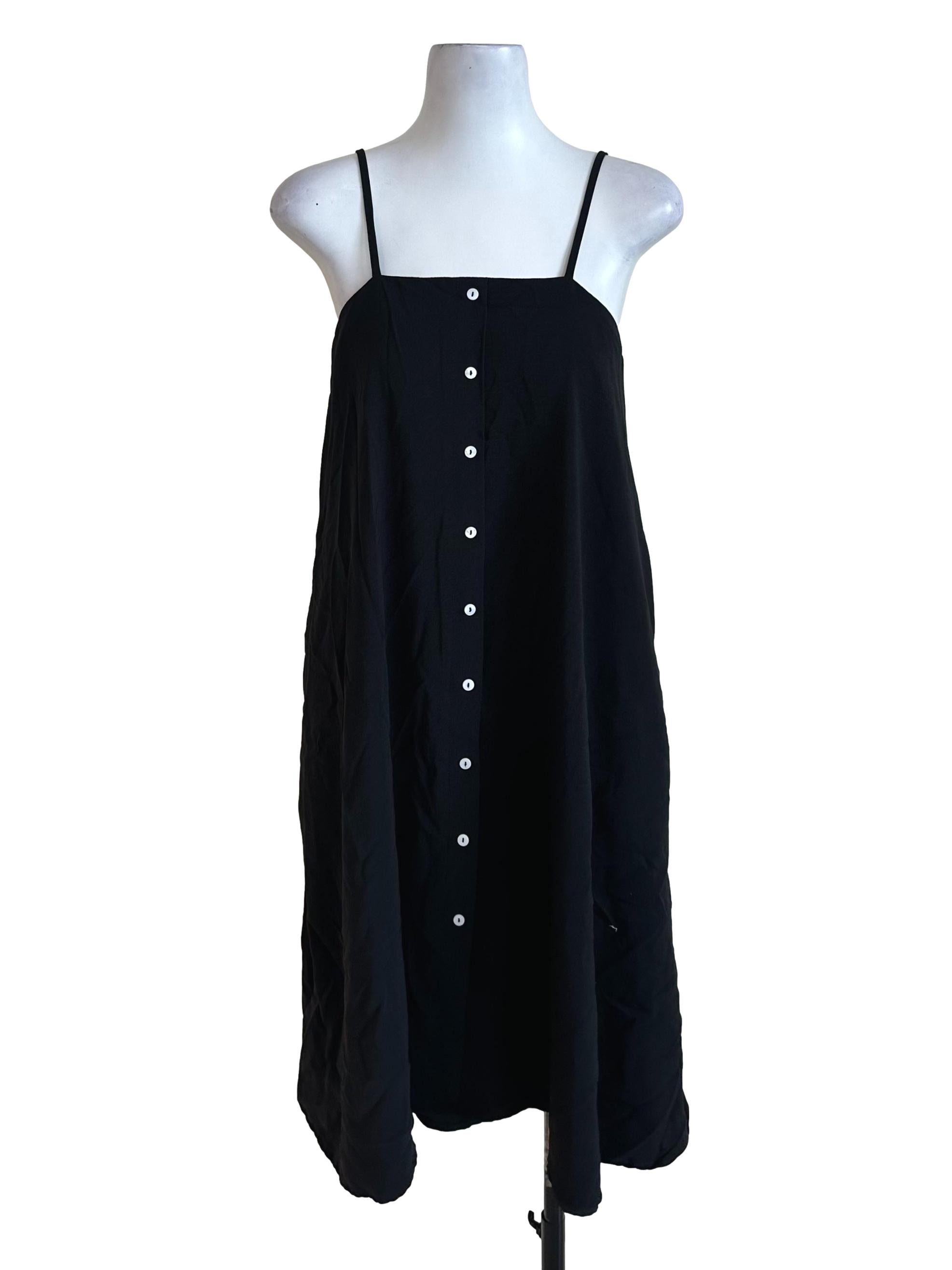Raven Black Button Jumper Dress