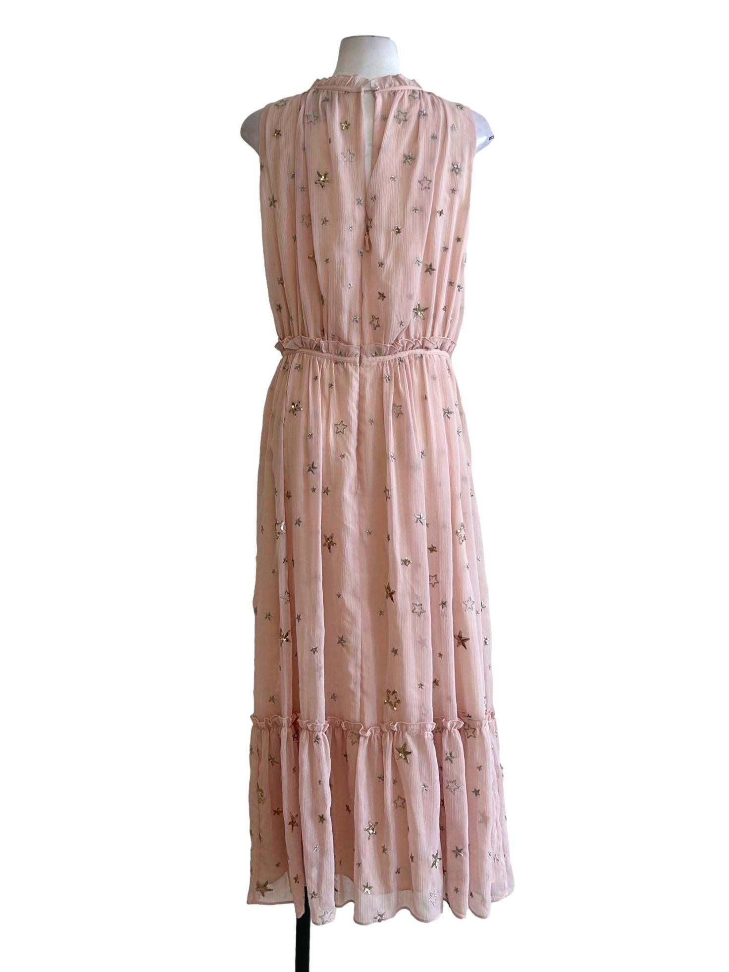 Blush Pink Stars Chiffon Dress