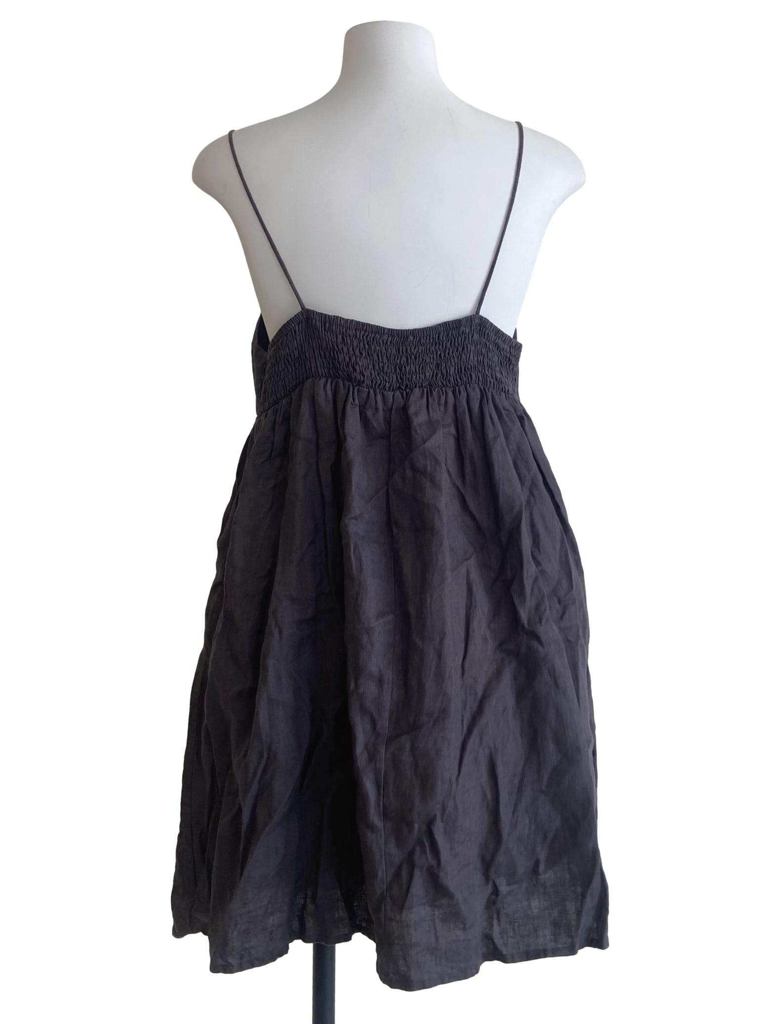 Fog Grey Spaghetti Strap Sun Dress