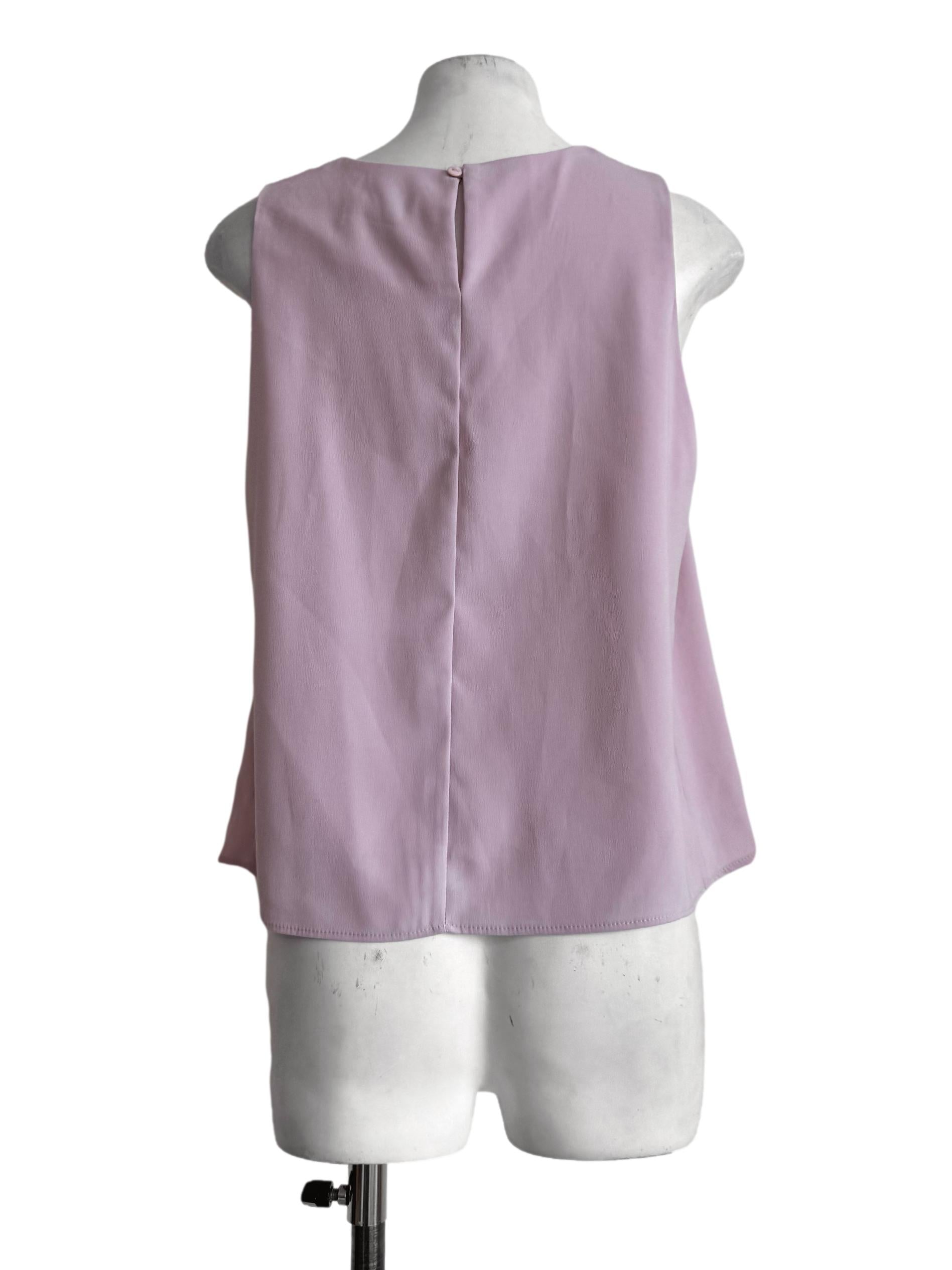 Blush Rose Round Neck Sleeveless Blouse