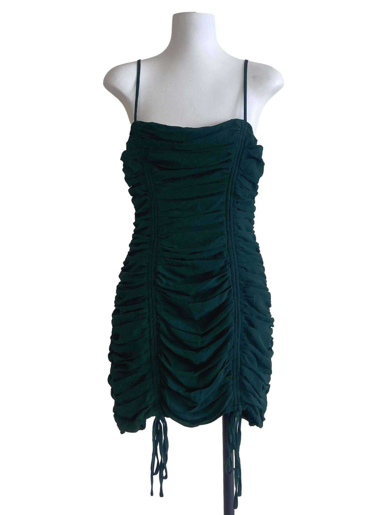 Emerald Green Ruffled Bodycon Dress