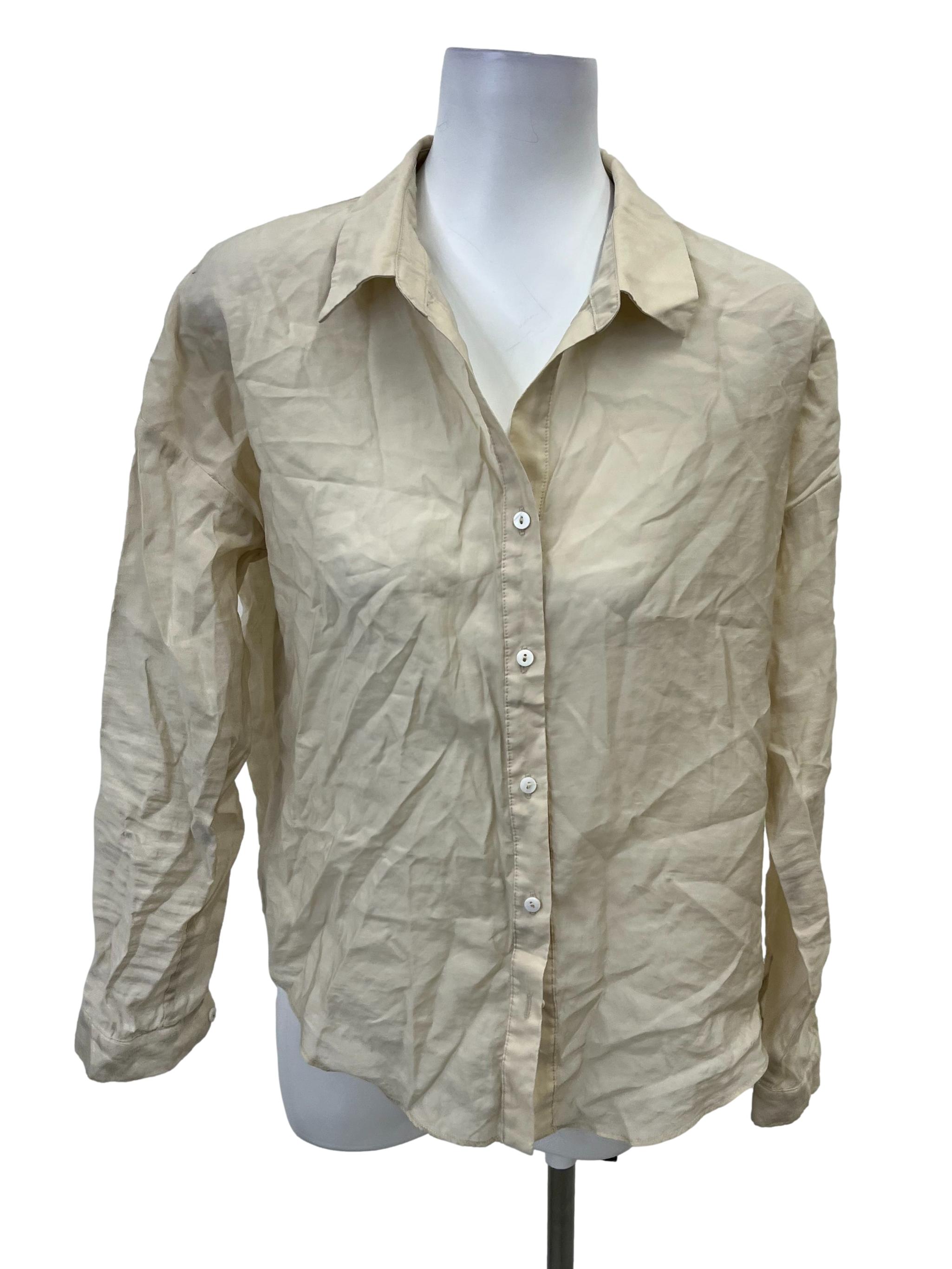 Wheat Linen Button Down Shirt OSN