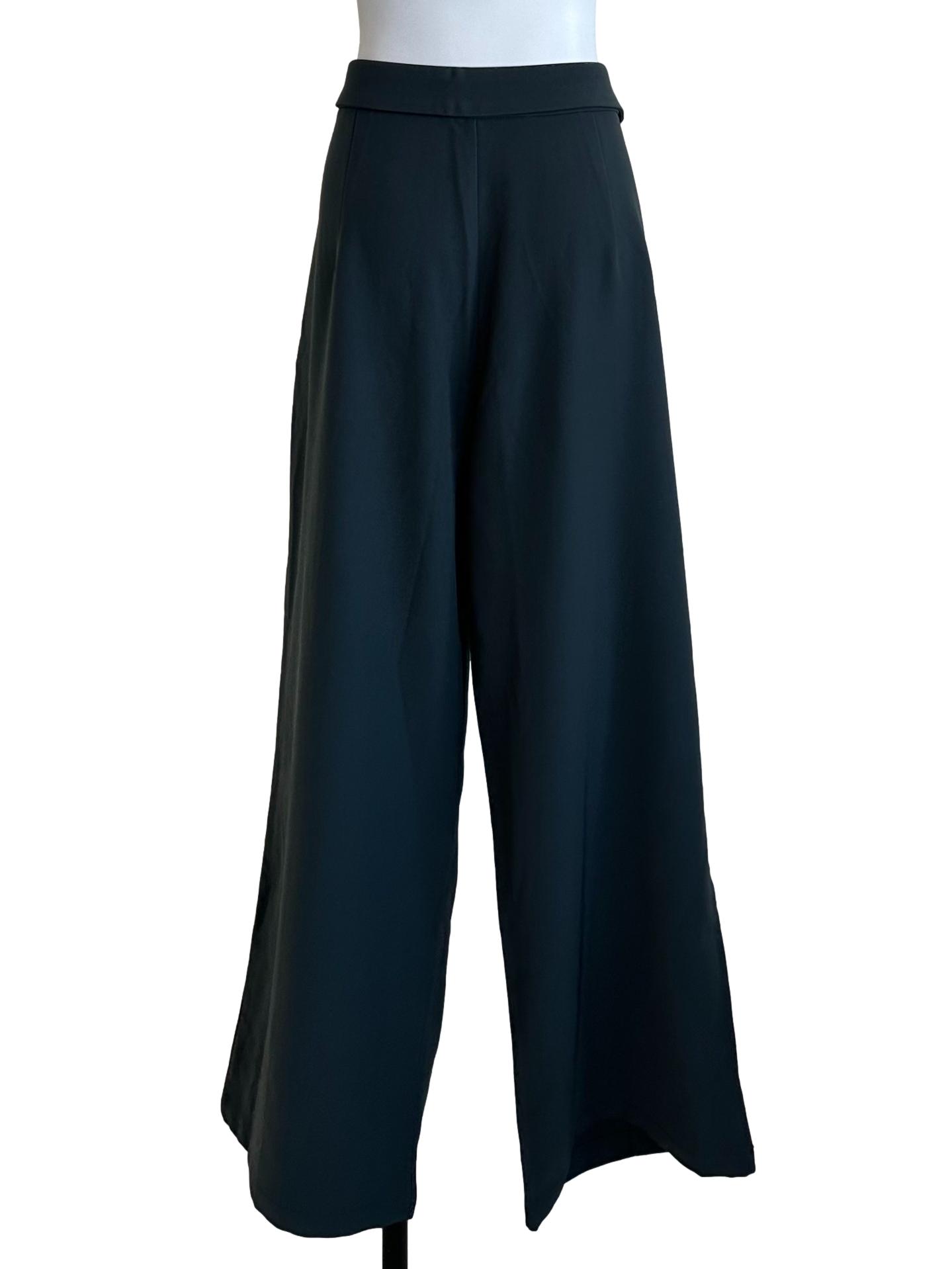 Pine Grey Collar High Waist Flare Pants