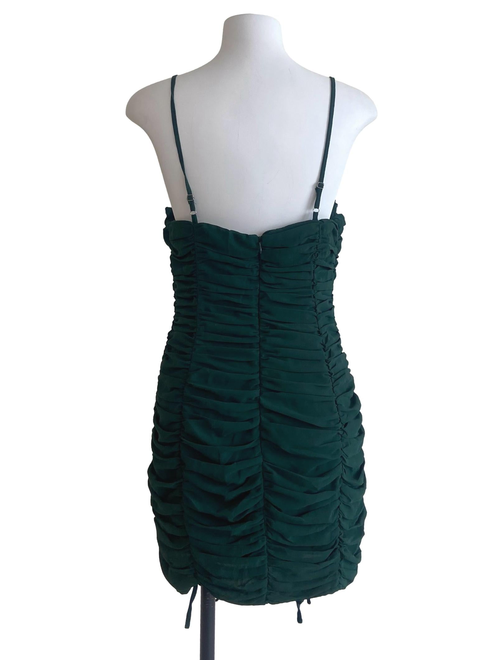 Emerald Green Ruffled Bodycon Dress
