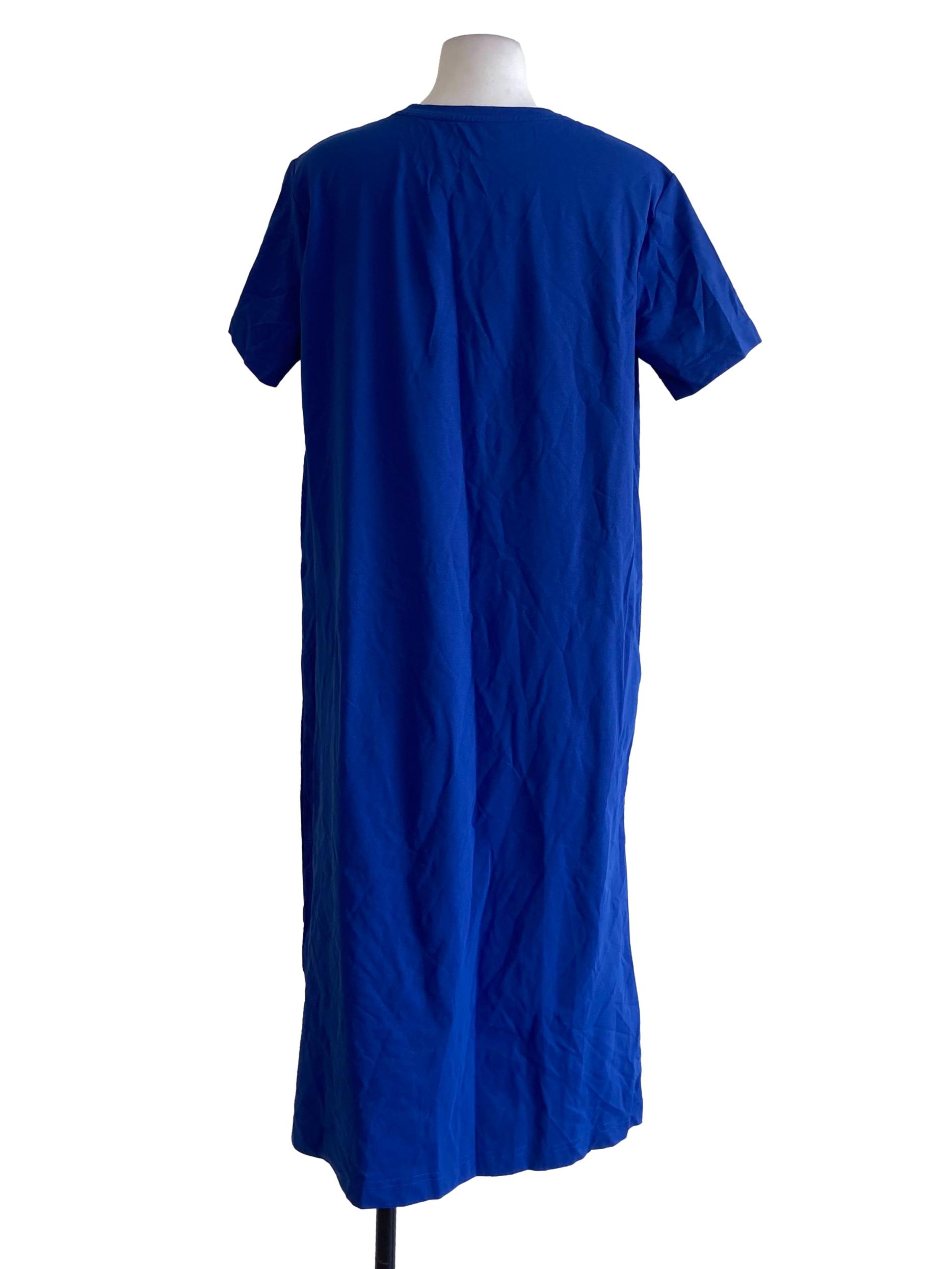 Admiral Blue Plain A-Line Dress
