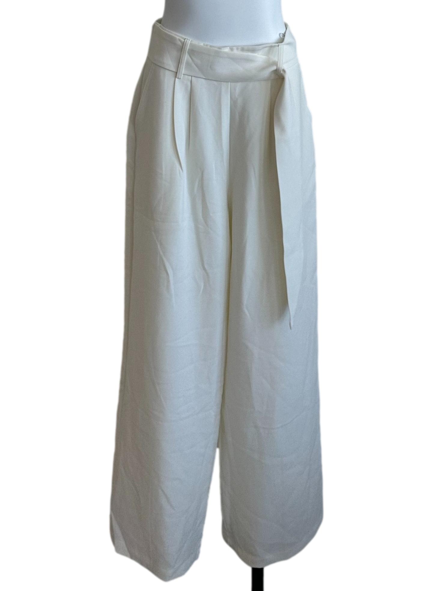 Pearl White Straight Long Pants