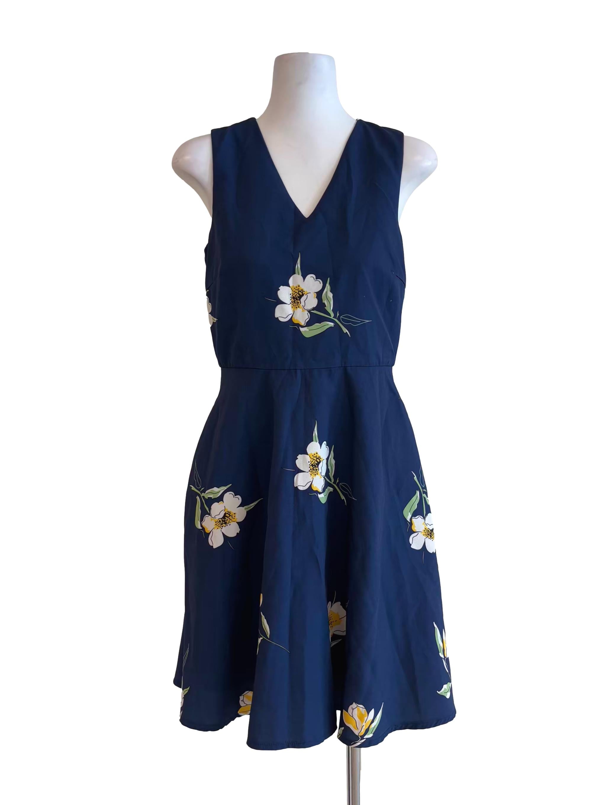 Sapphire Blue Sleeveless A-Line Dress