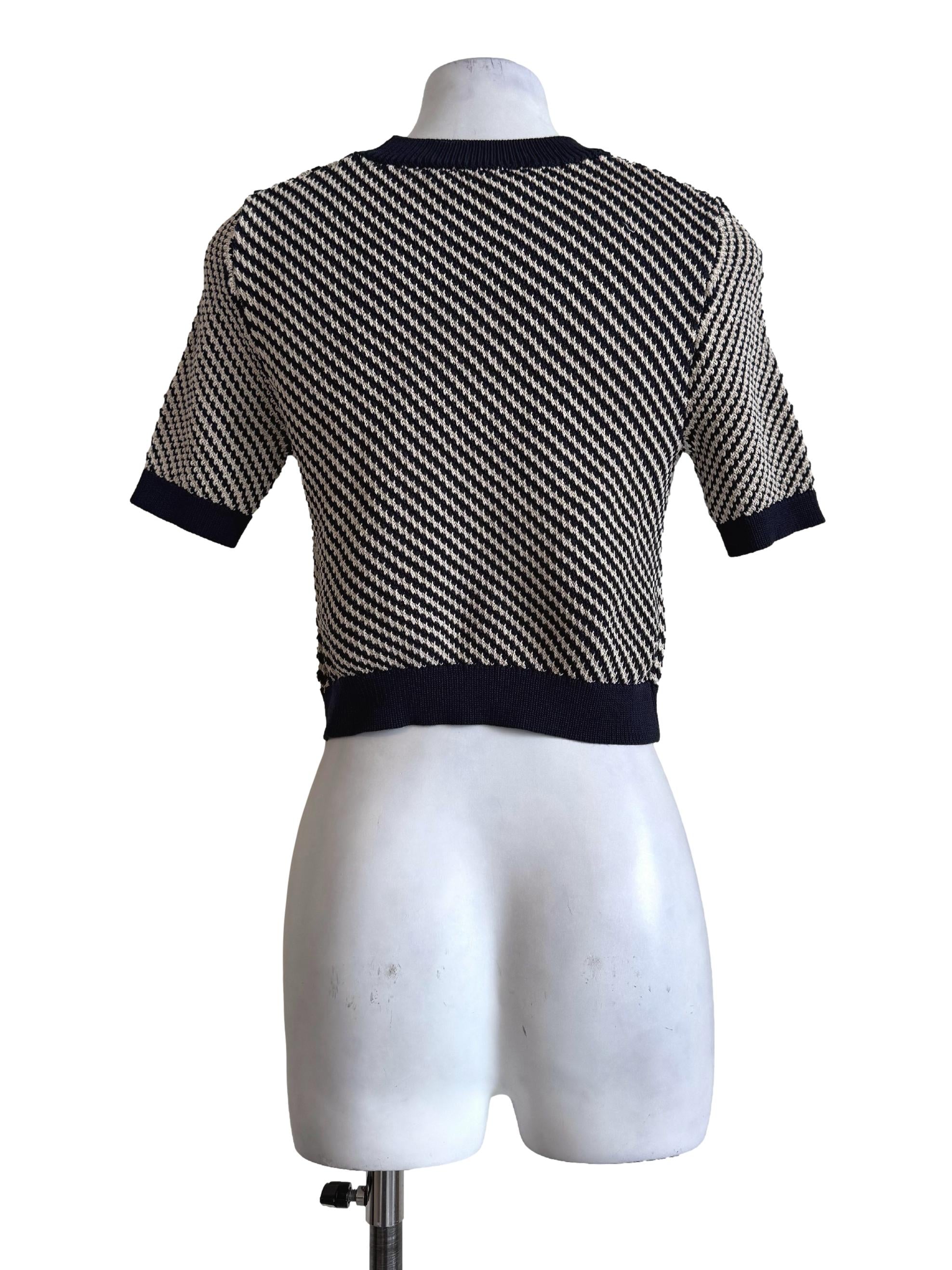 Navy Blue Tweet Round Neck Shirt LB