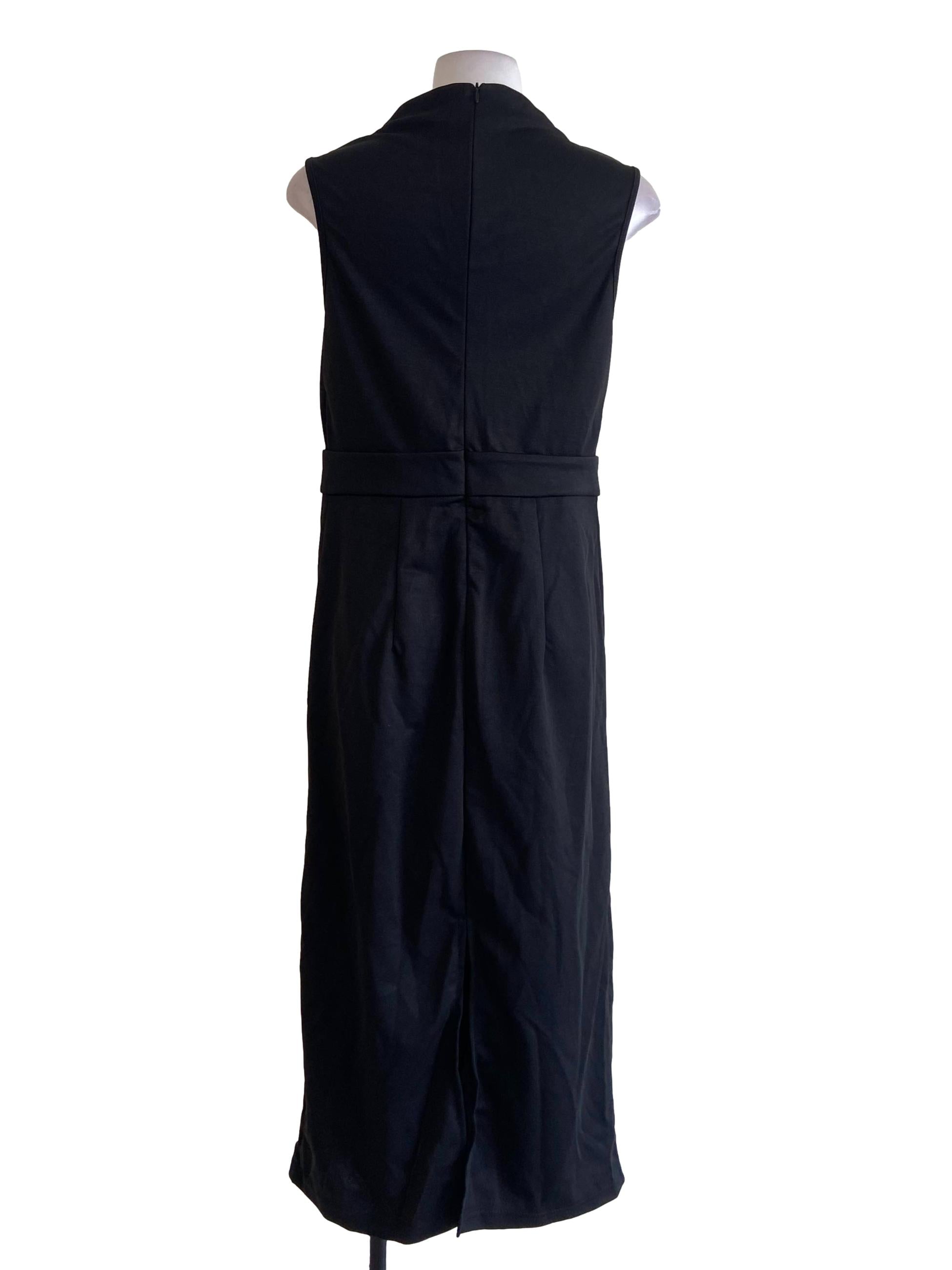Black Halter Neck Sleeveless Yoke Dress