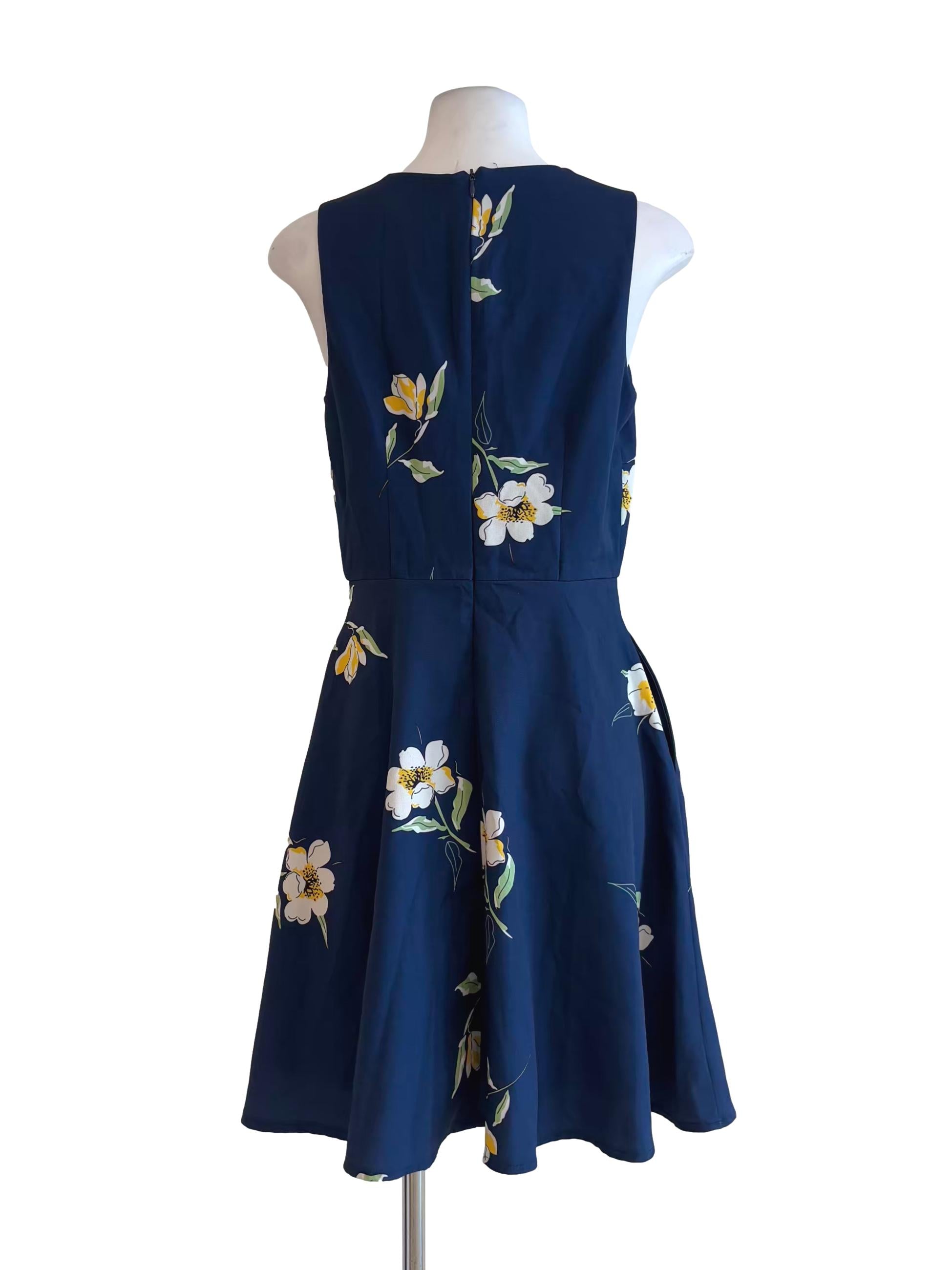 Sapphire Blue Sleeveless A-Line Dress