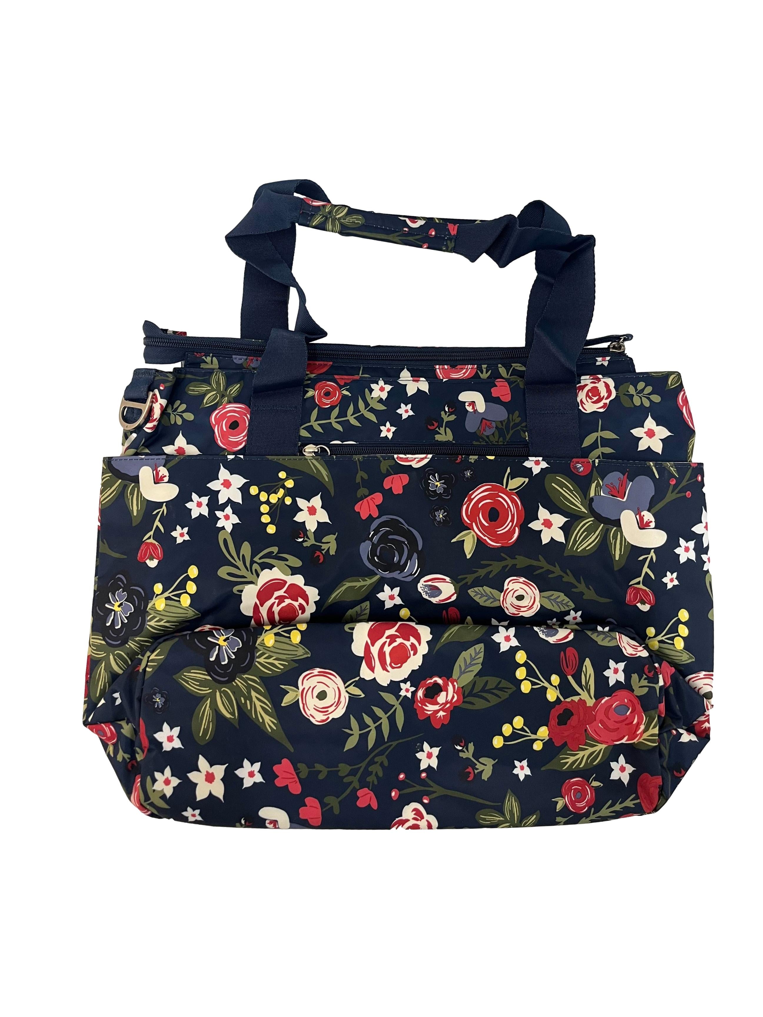 Blue Floral Large Tote Bag