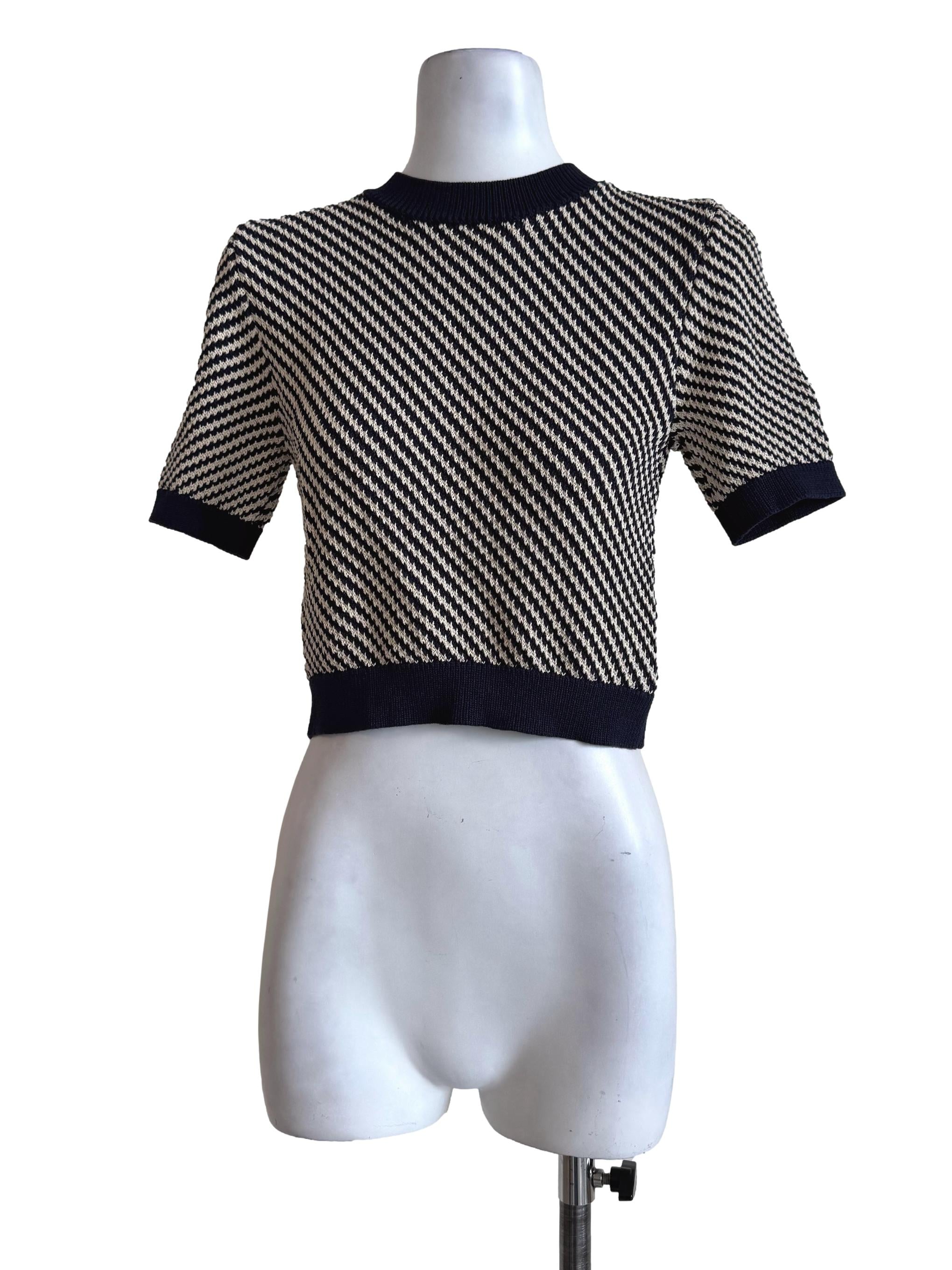 Navy Blue Tweet Round Neck Shirt LB