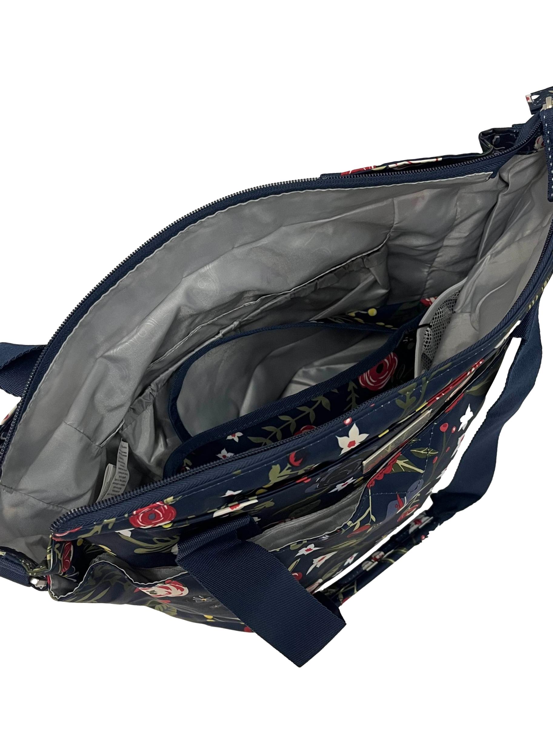 Blue Floral Large Tote Bag