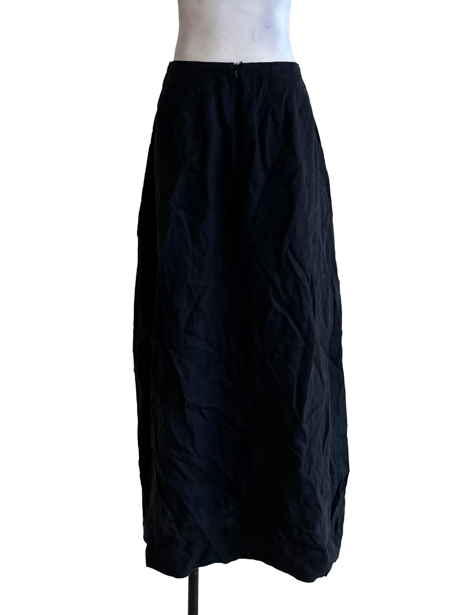 Black High-Waisted A-Line Skirt