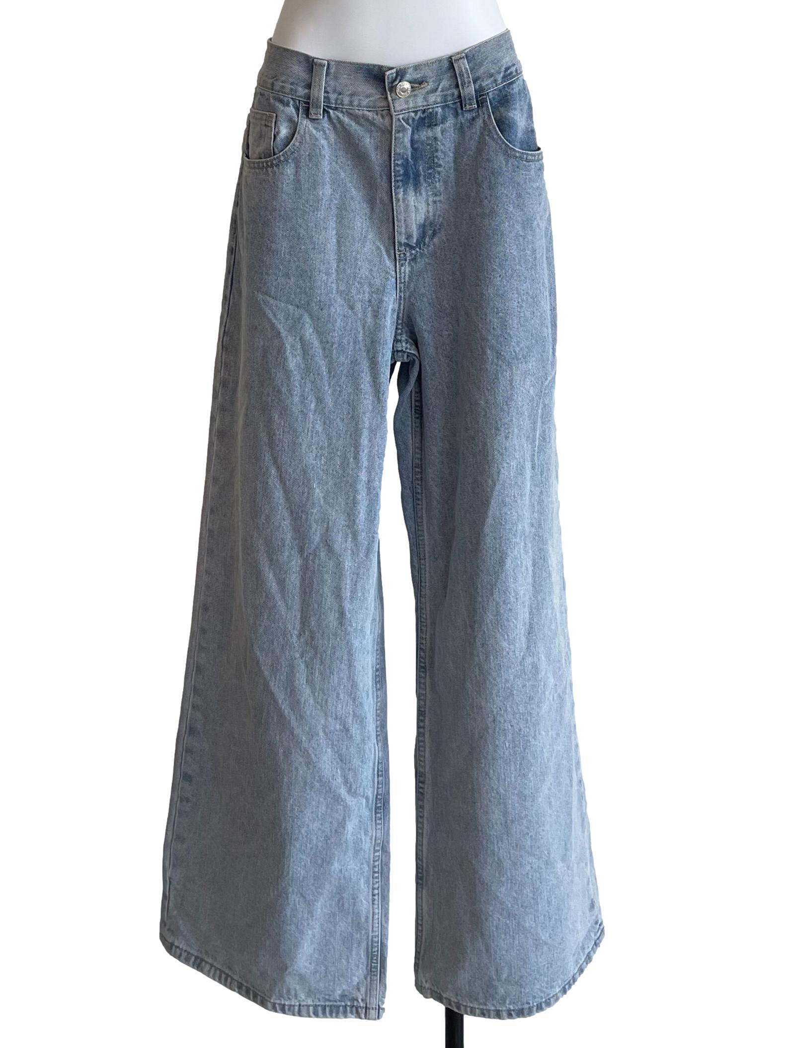 Stone Wide Leg Baggy Jeans