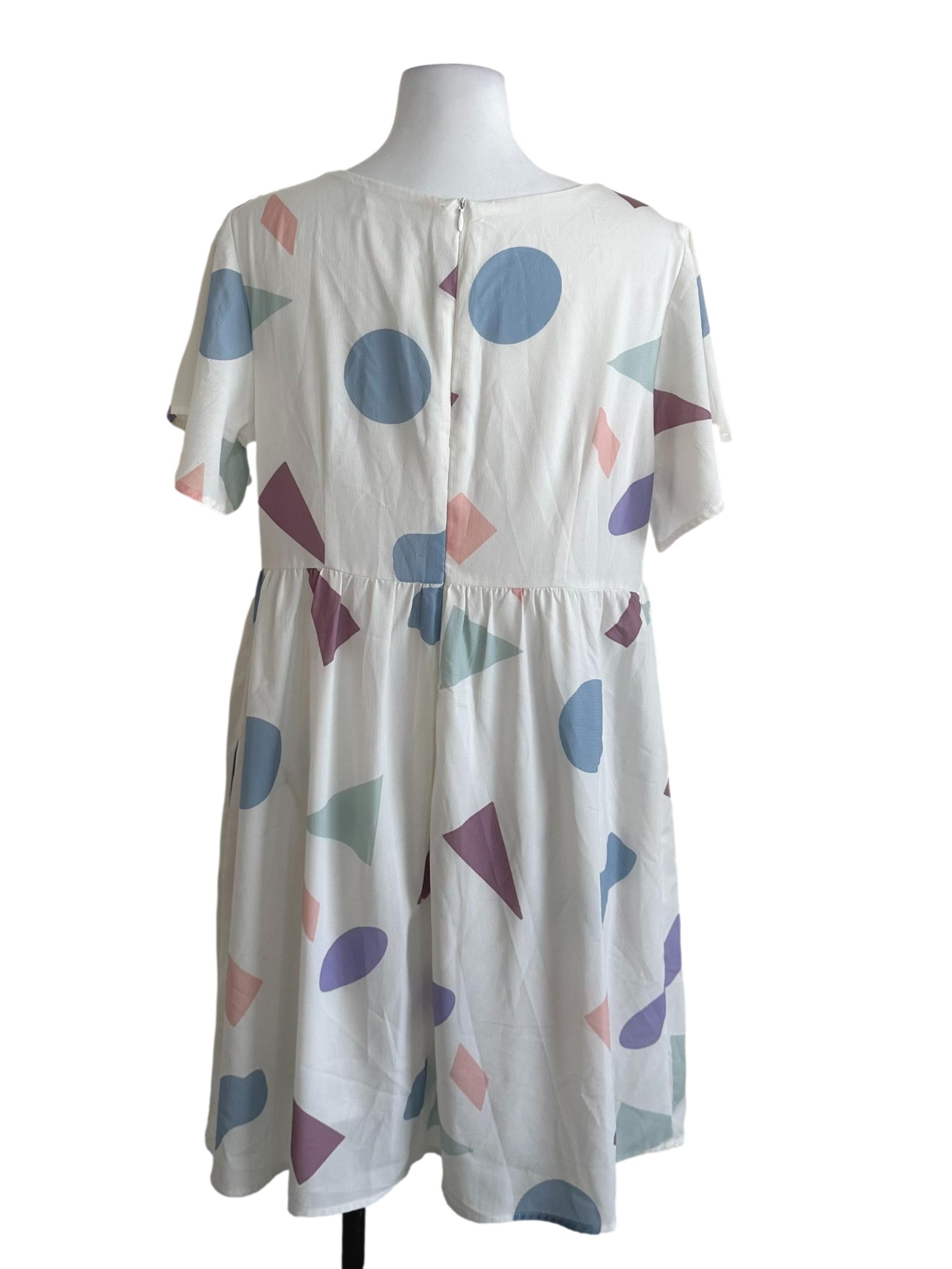 Ivory White Pattern Dress