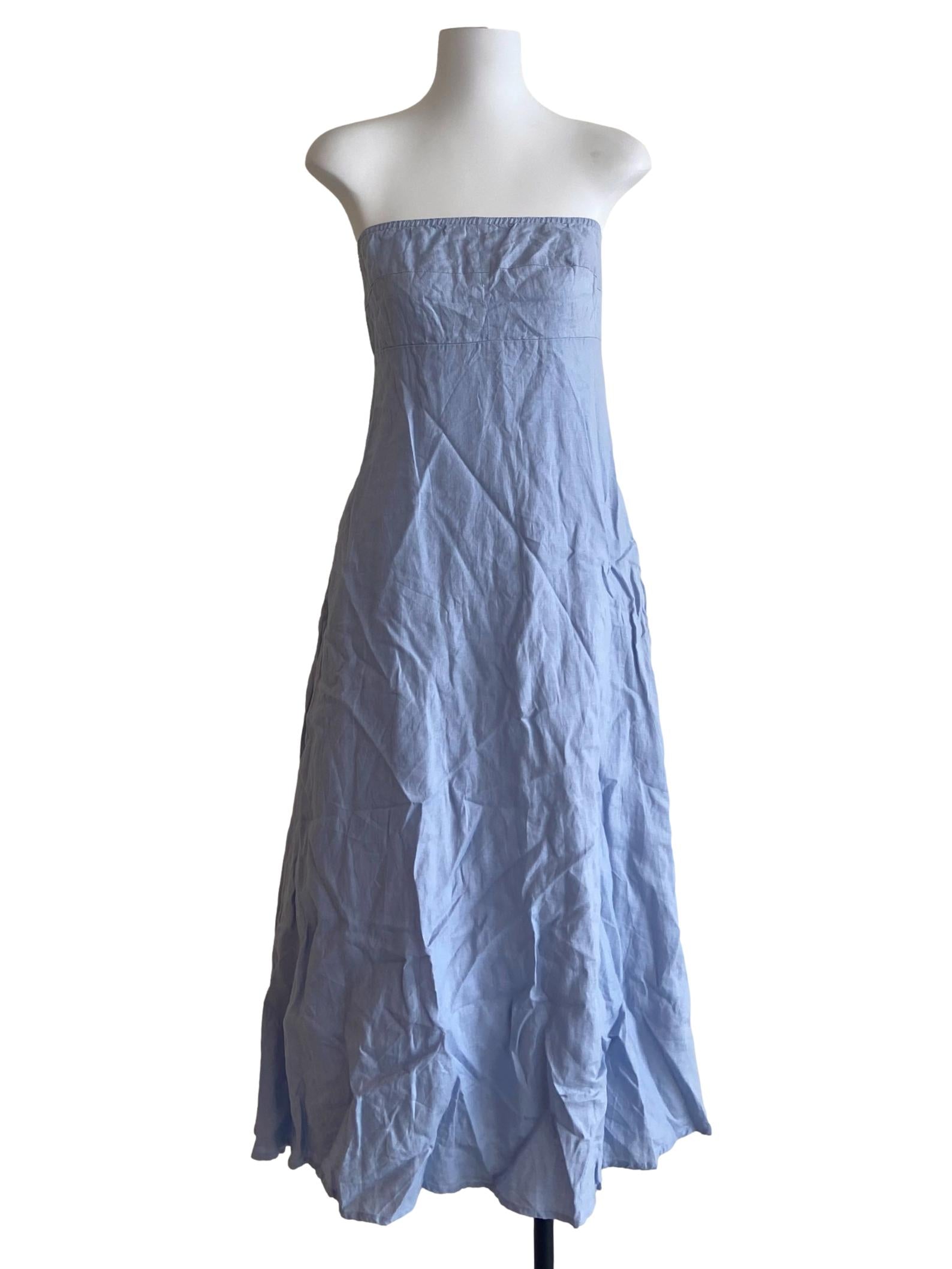 Blue Strapless Empire Dress