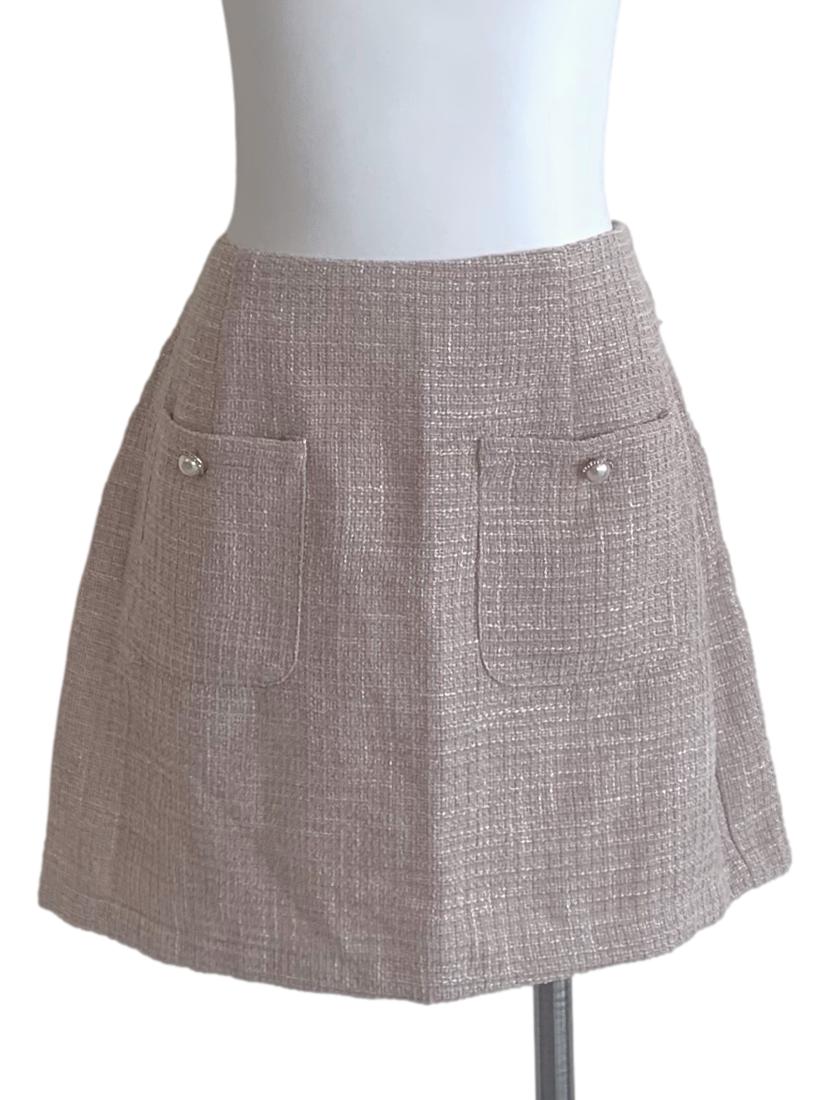 Crepe Pink Tweed Skort