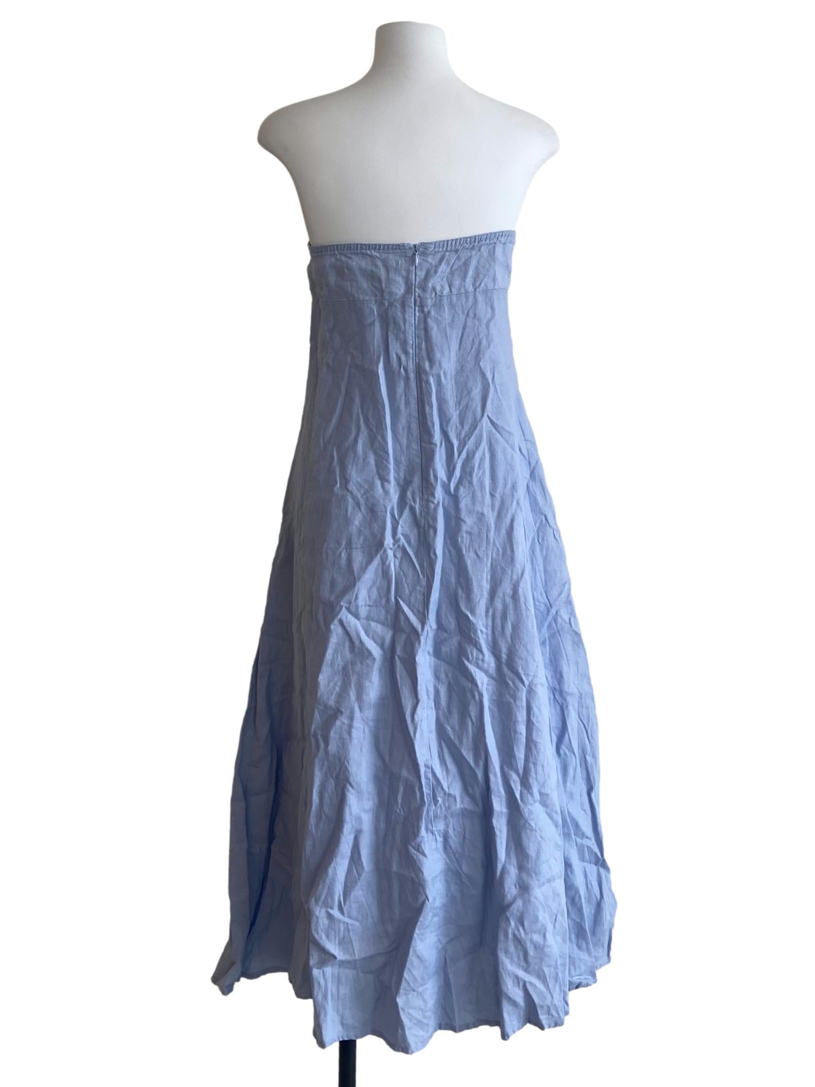 Blue Strapless Empire Dress