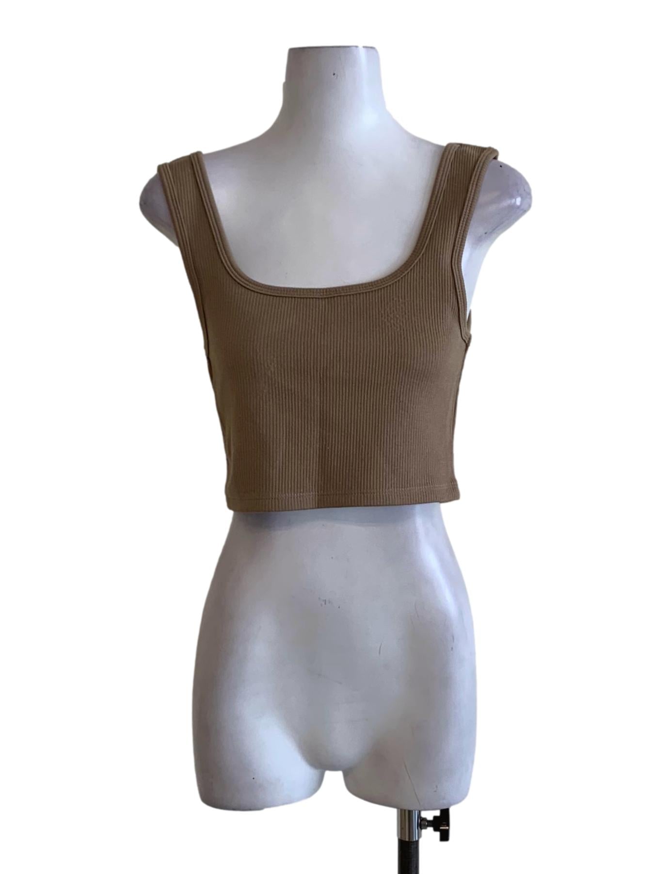 Brown Bengal Stripe Cropped Tank Top