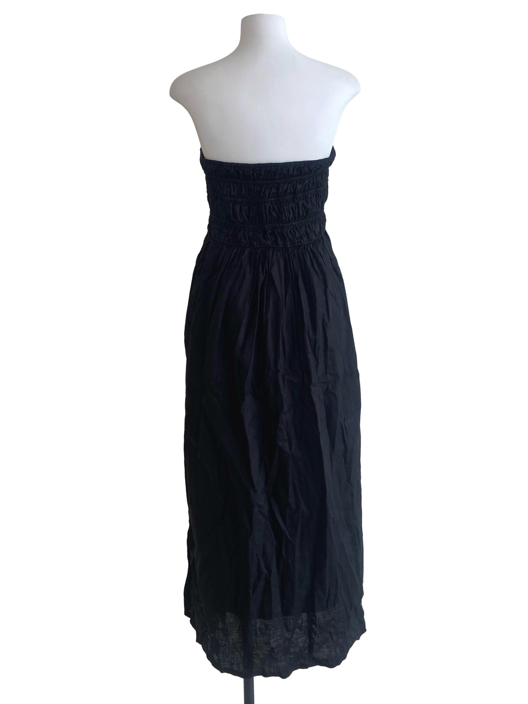 Black Strapless Slit Empire Dress