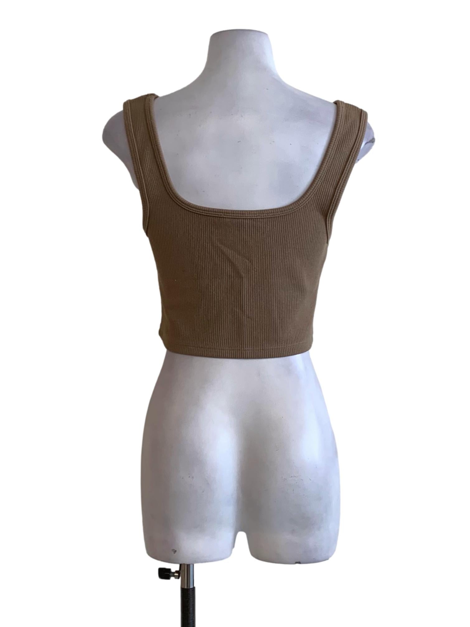 Brown Bengal Stripe Cropped Tank Top