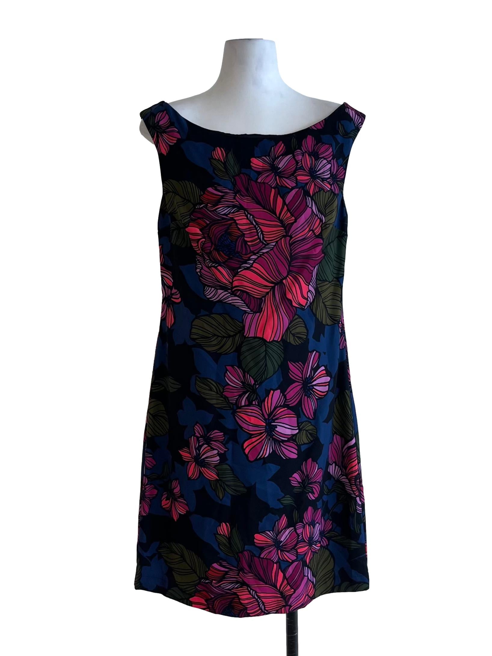 Black Floral Sheath Dress