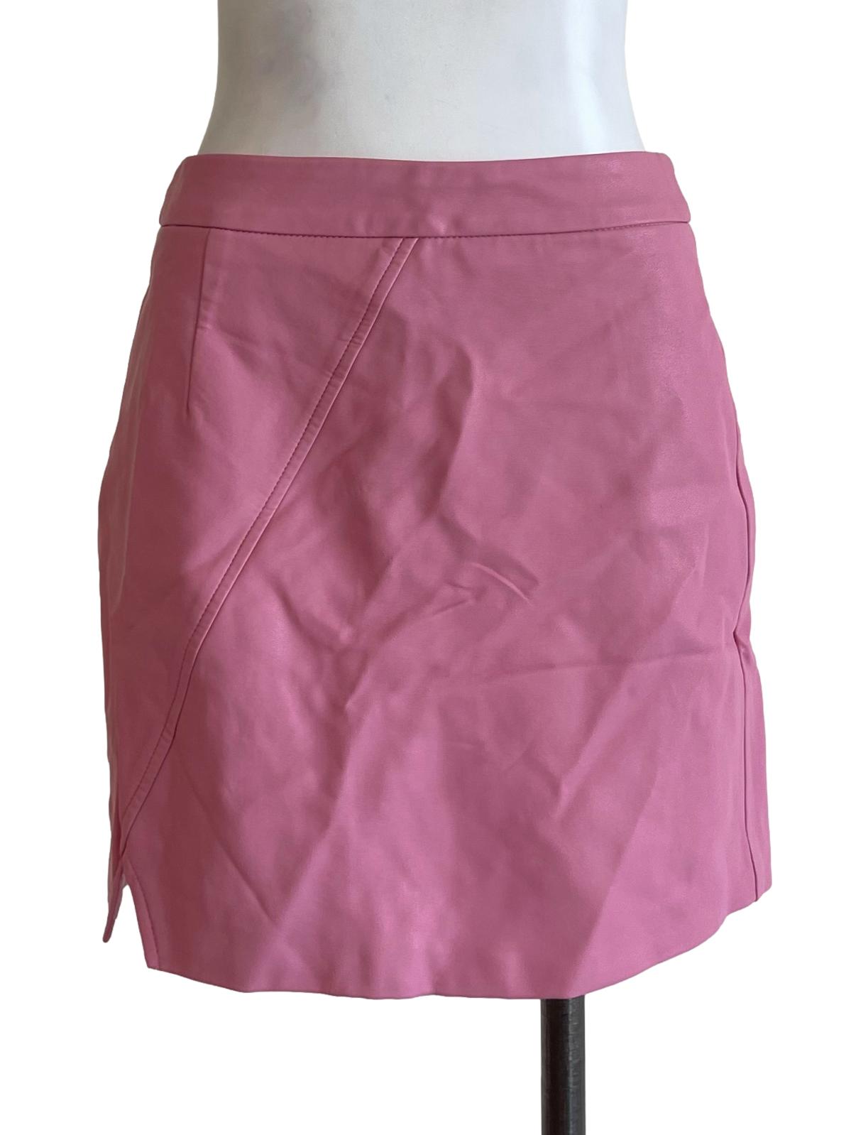 Pink Leather Pvc Skirt