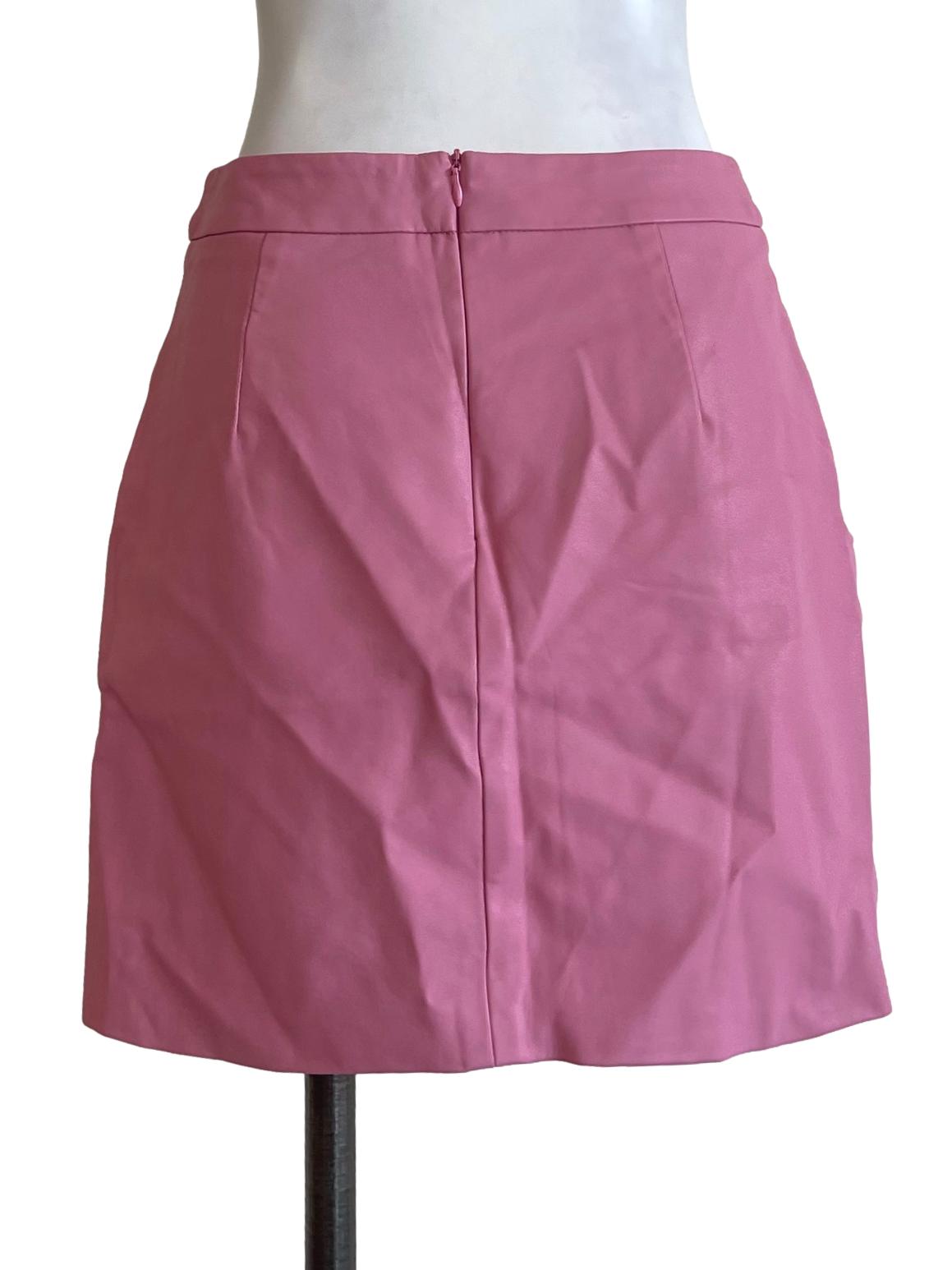 Pink Leather Pvc Skirt