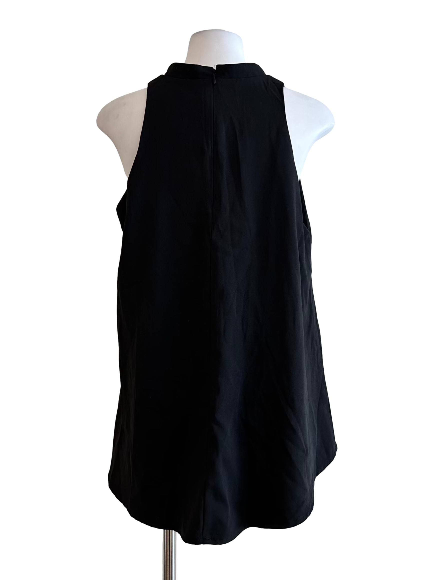 Ink Black Sleeveless Top YHF