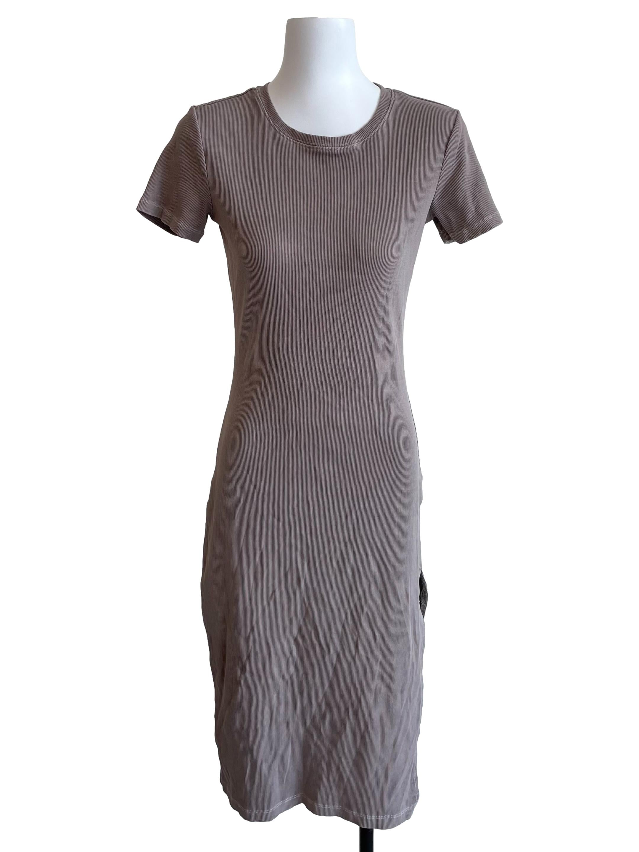 Pale Wood Bodycon Tee Dress