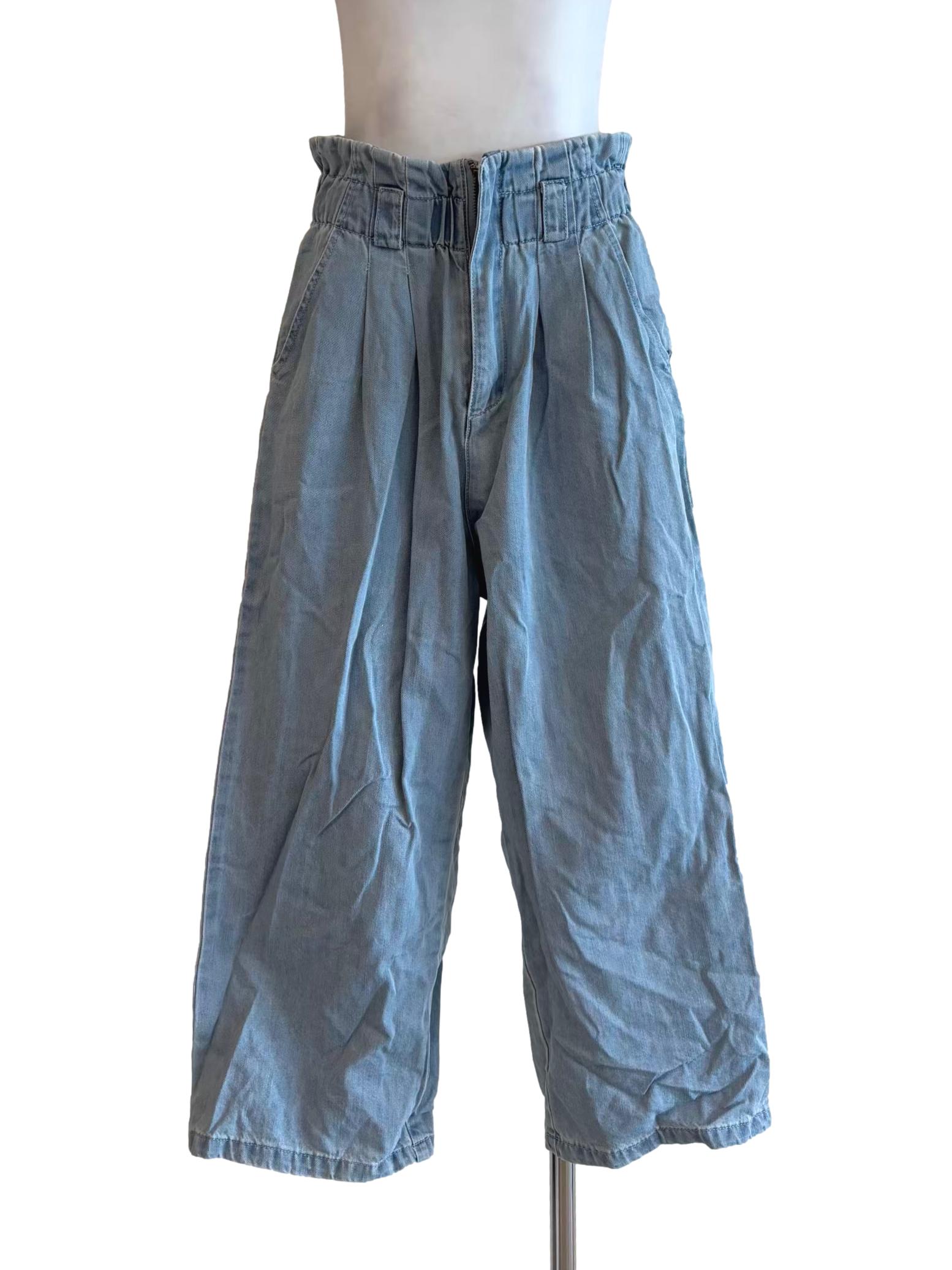 Light Blue Wide Cotton Jeans