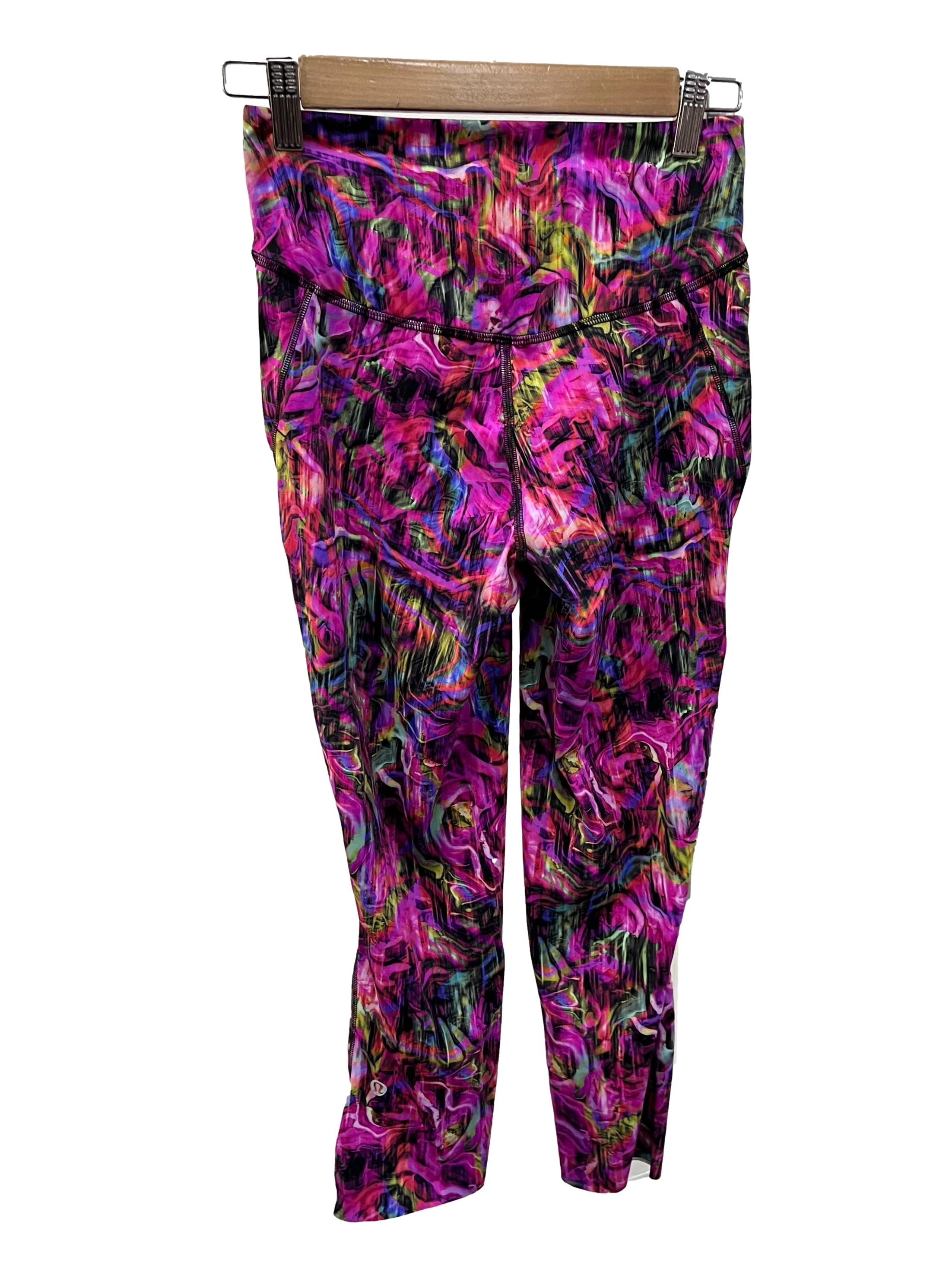 Pink Abstract Printed Tights