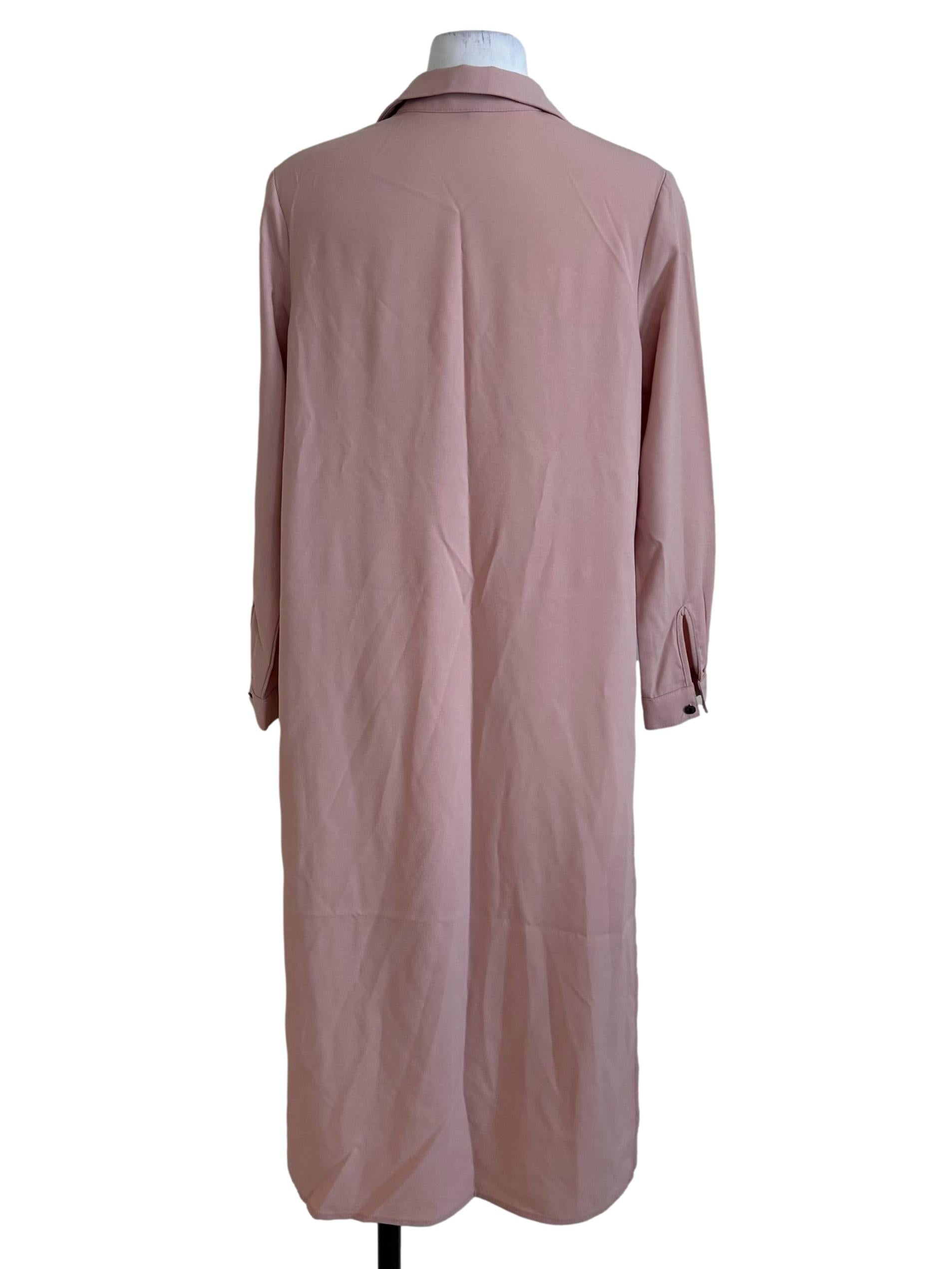 Light Pink Side Slit Shirt Dress
