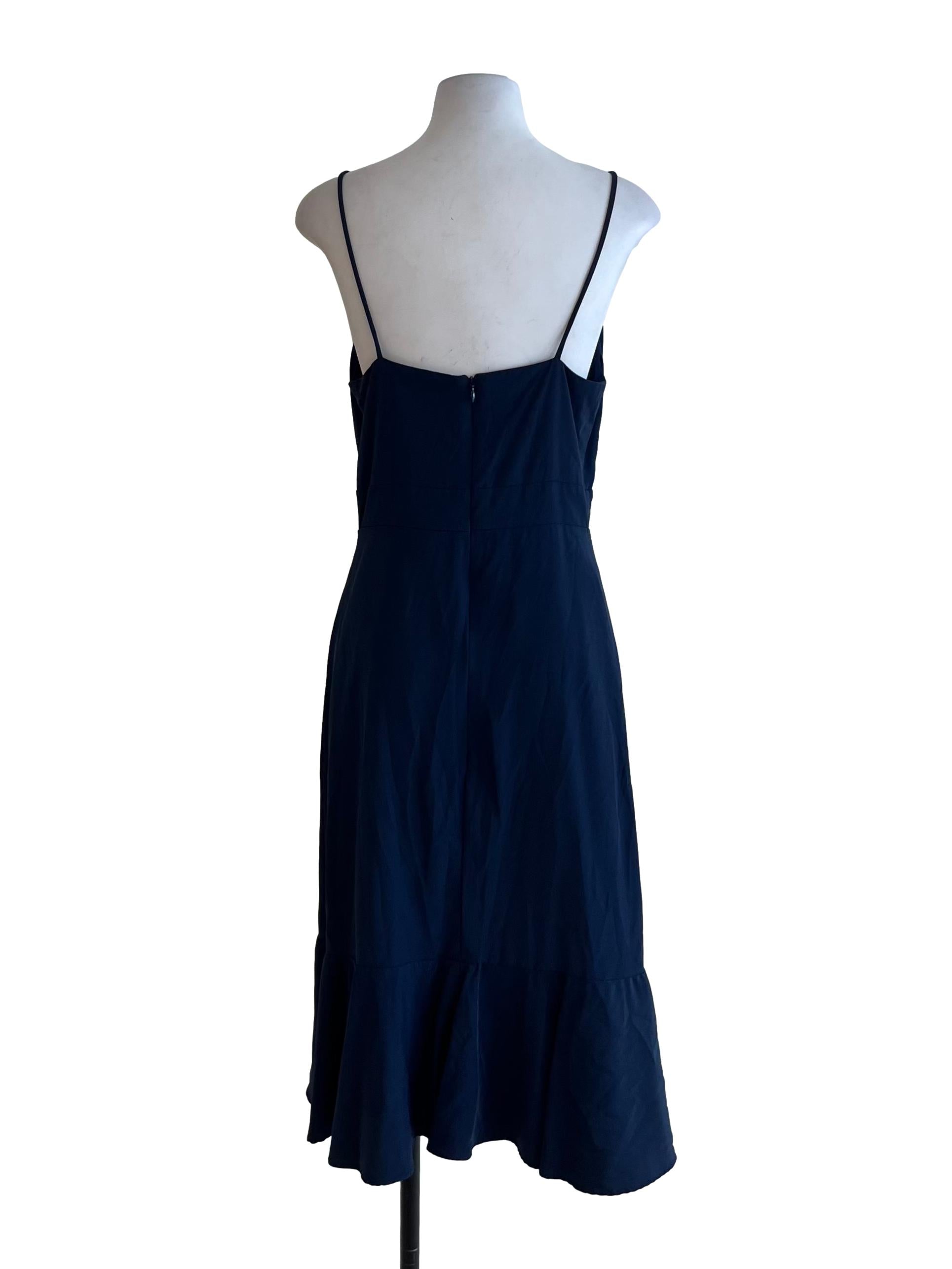 Navy Blue Spaghetti Strap A-Line Dress