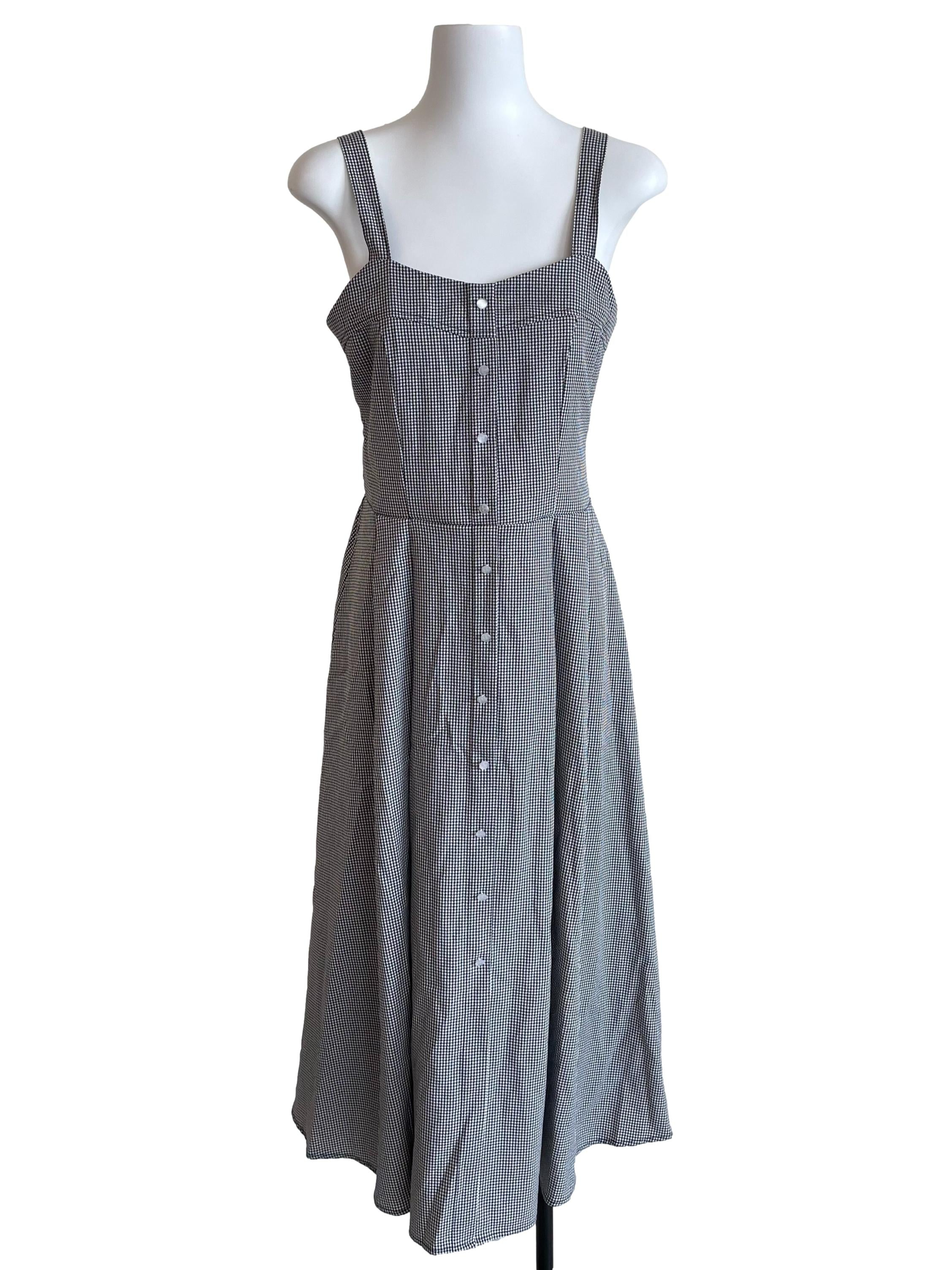 Black Houndstooth Apron Dress