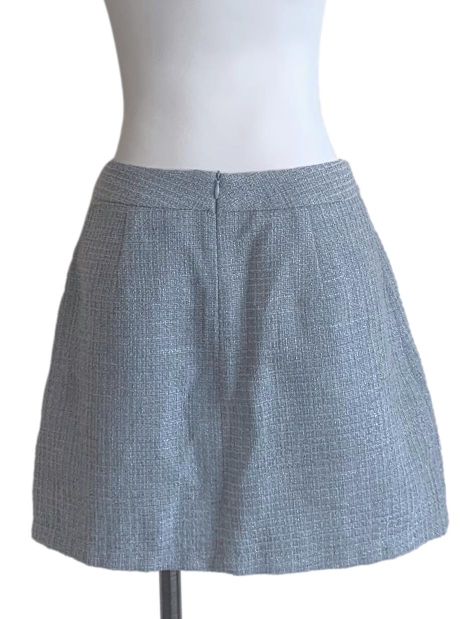 Light Blue Tweed Skort