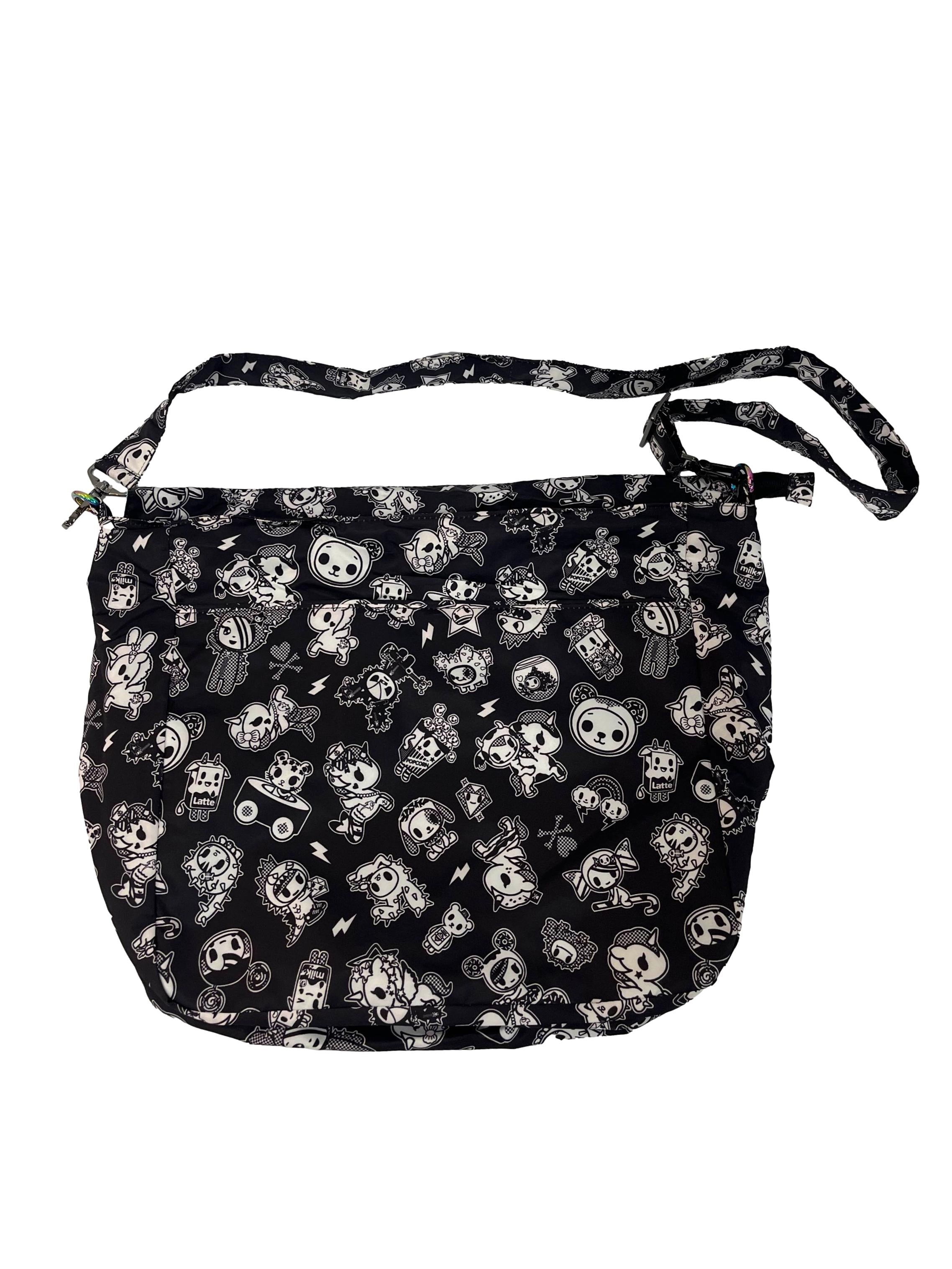 Black And White Print Large Tote Bag