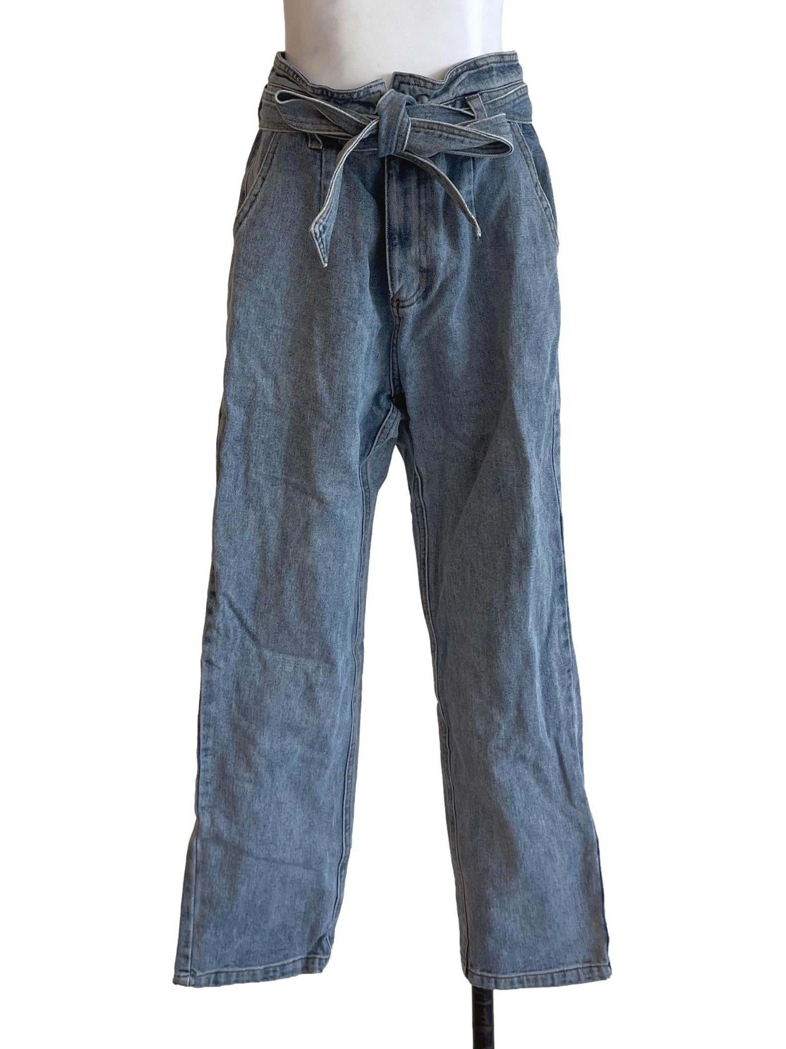 Washed Blue Straight Cut Jeans TCL