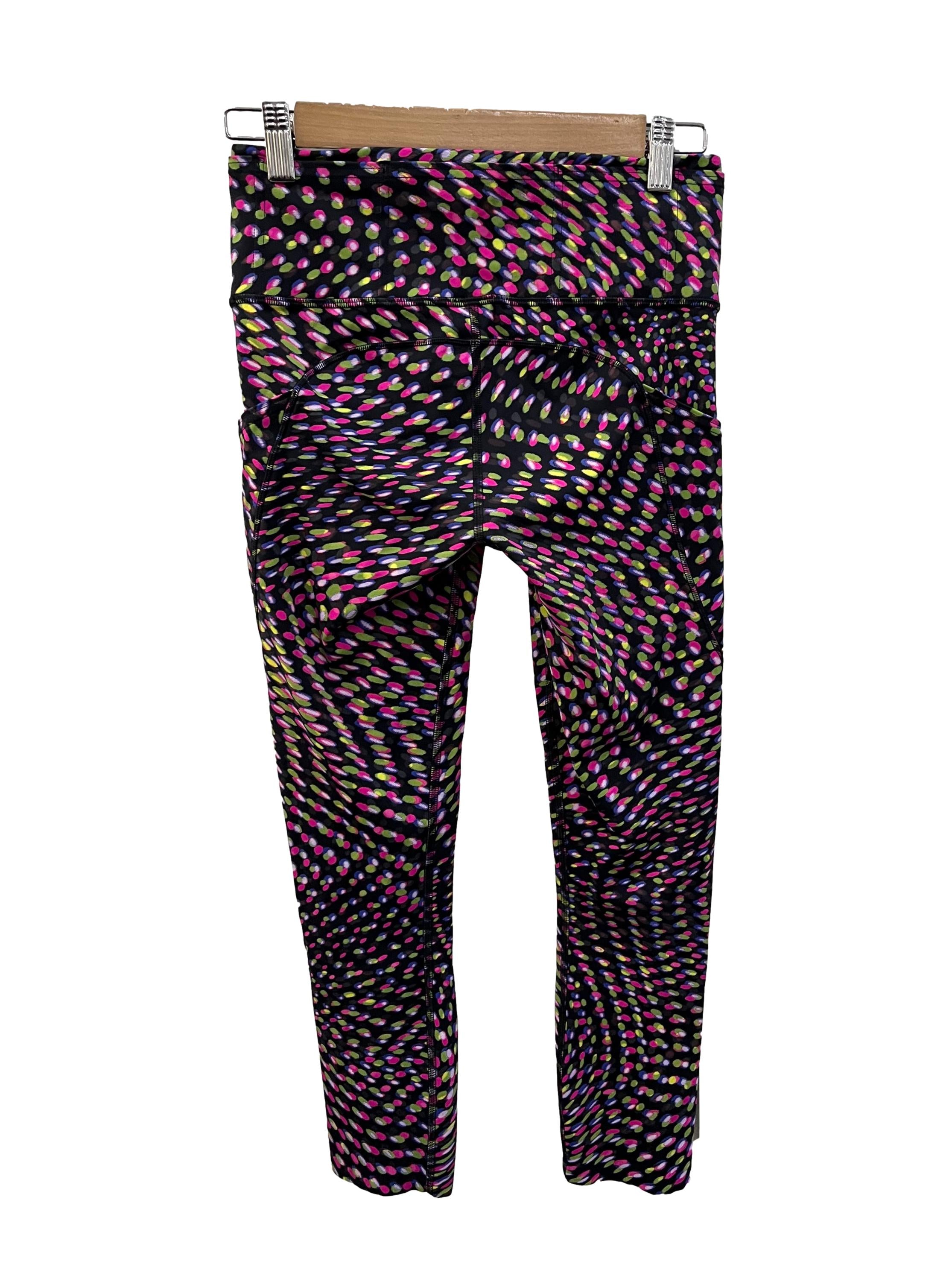 Black Pink Green Dots Tights
