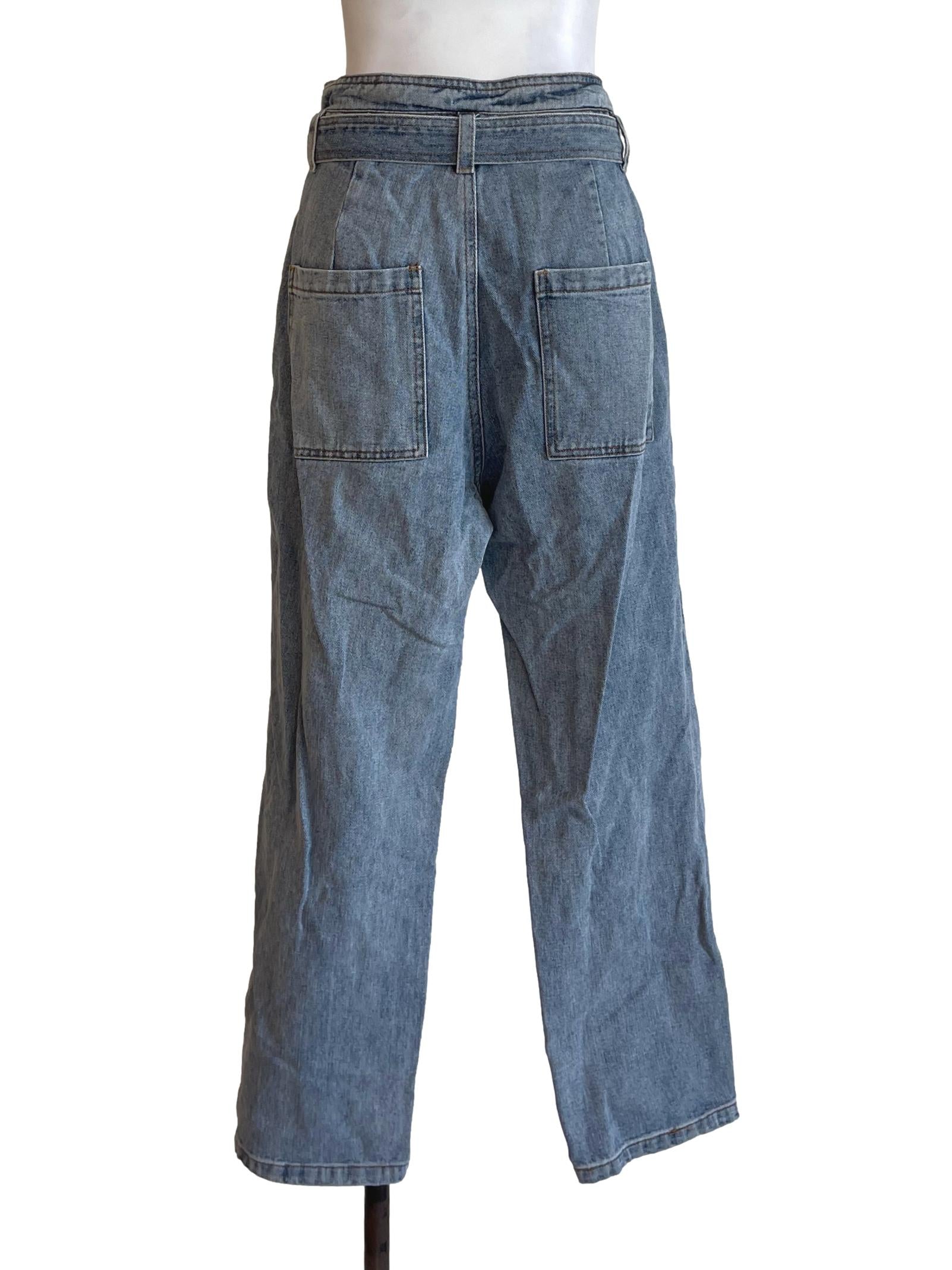 Washed Blue Straight Cut Jeans TCL