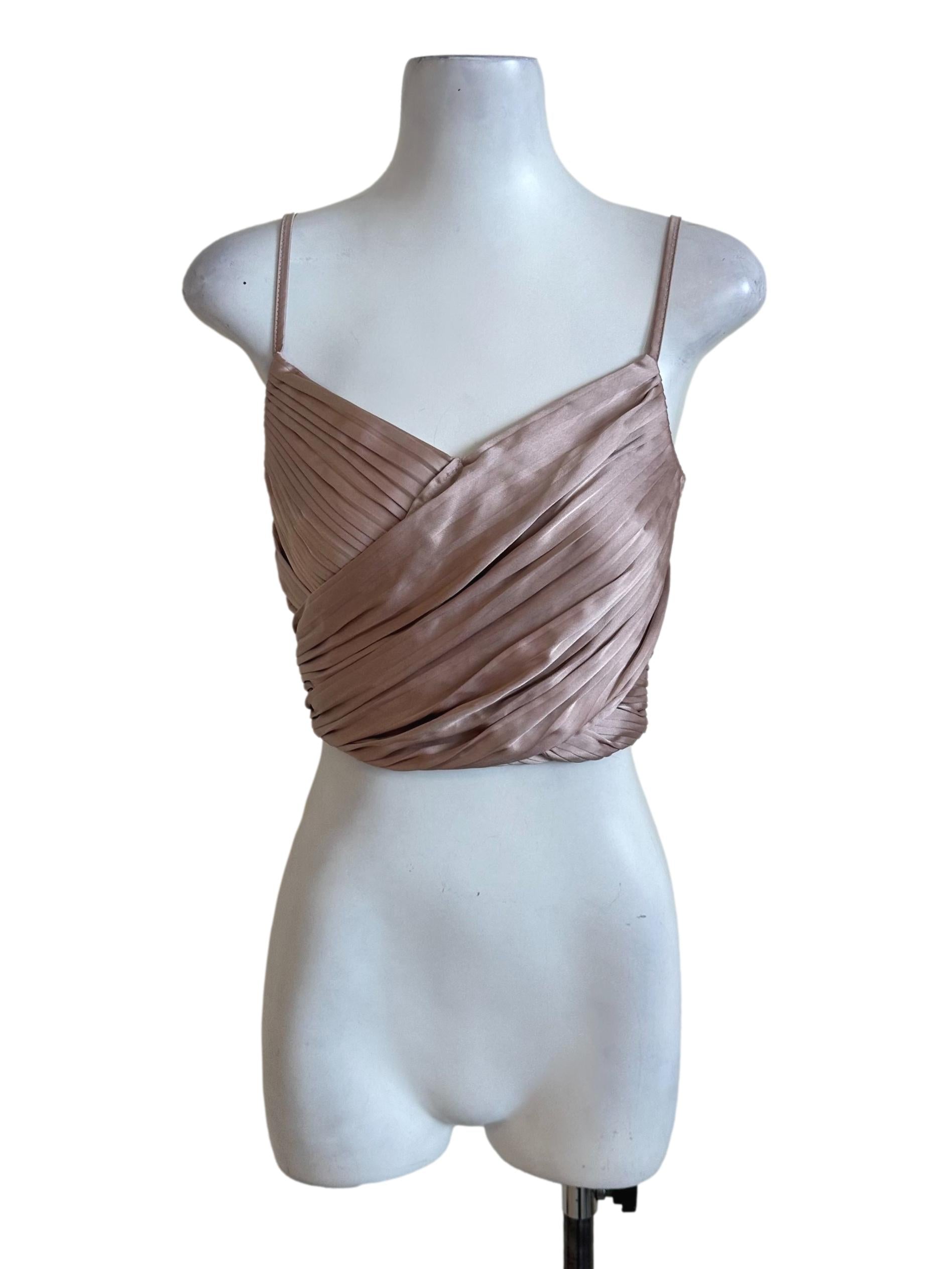 Dusty Pink Pleated Overlap Top