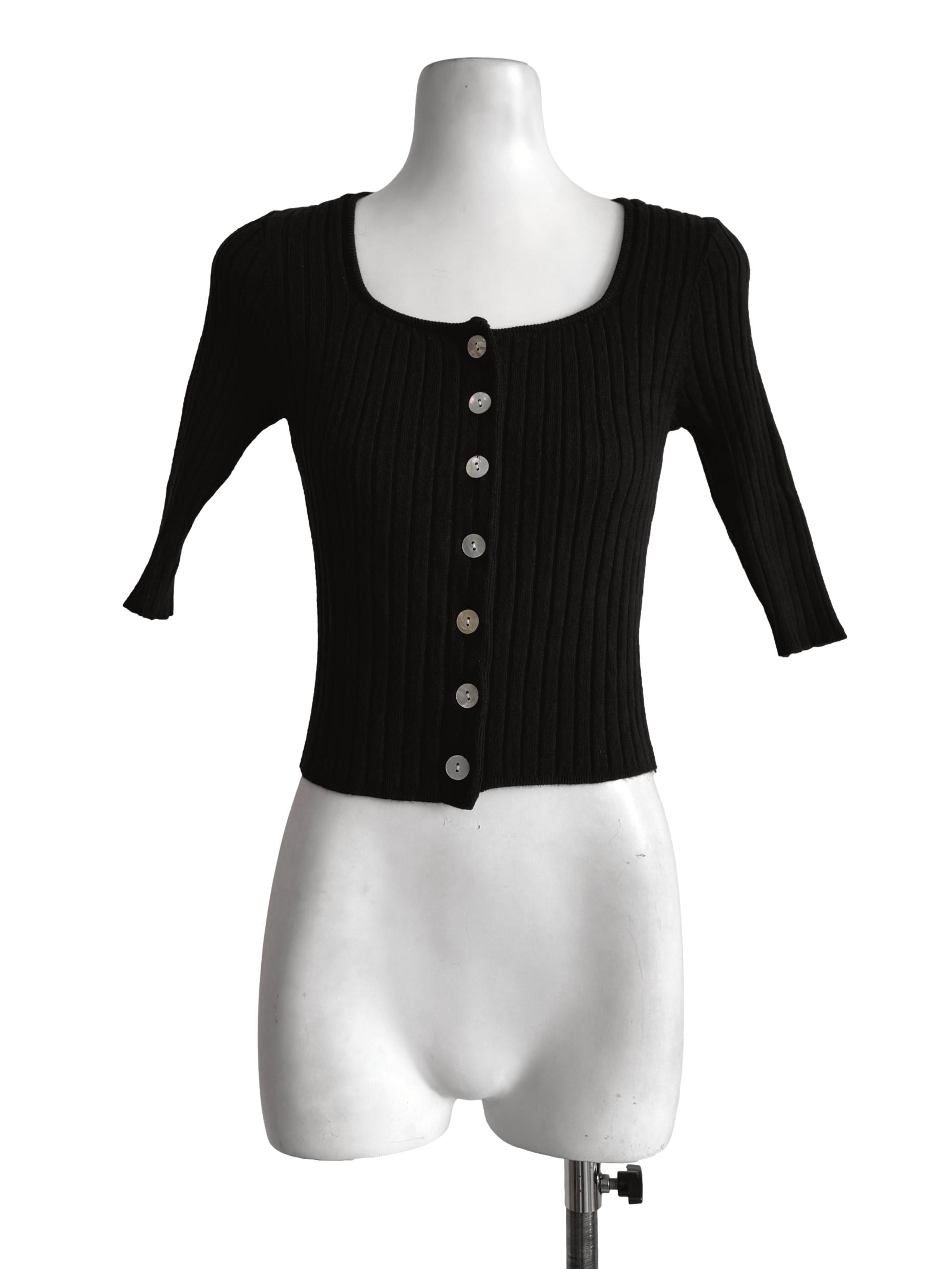 Textured Black Front Buttons Shirt
