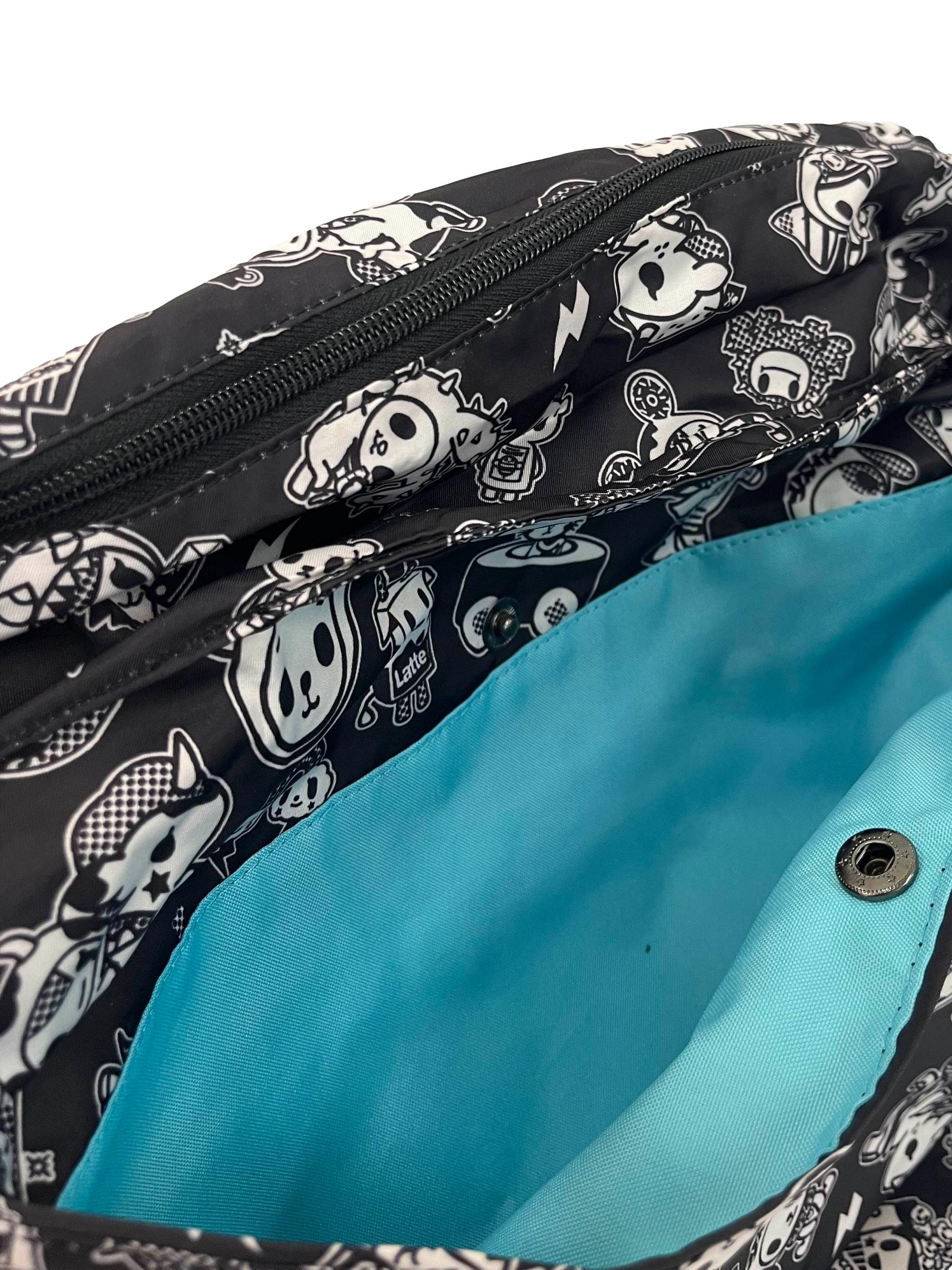 Black And White Print Large Tote Bag